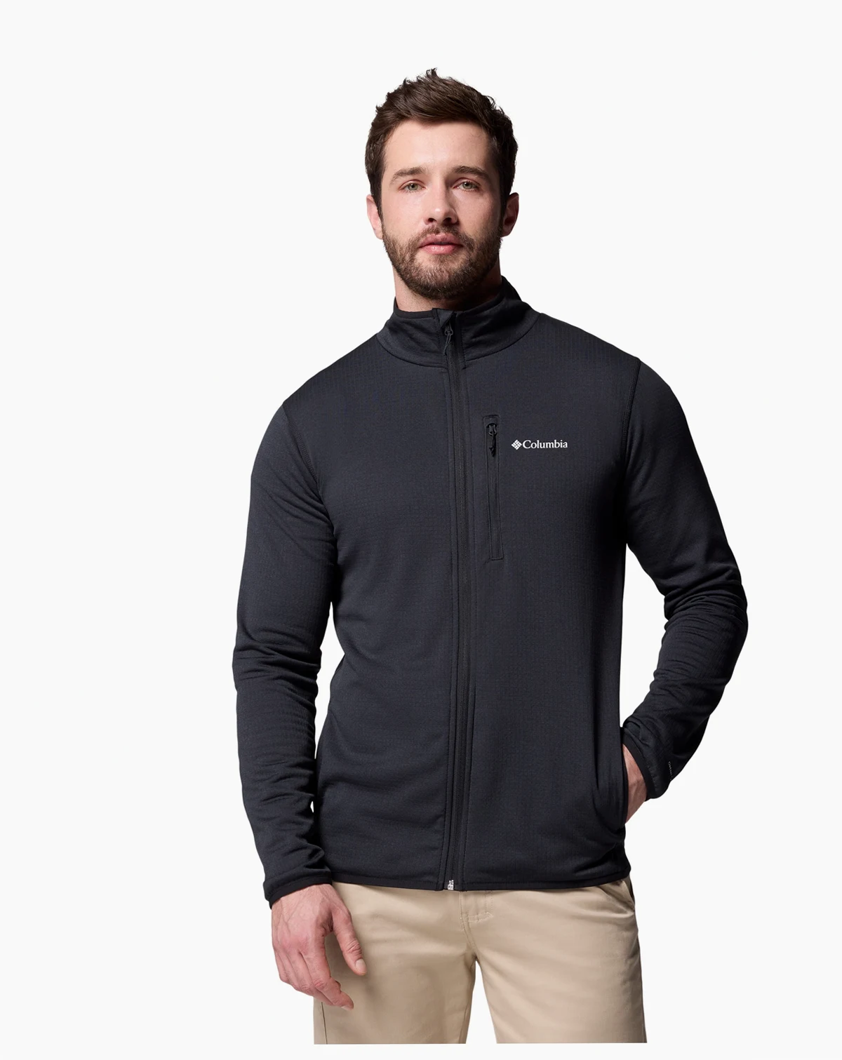 Men's Essential Hike Grid Fleece Full Zip Jacket