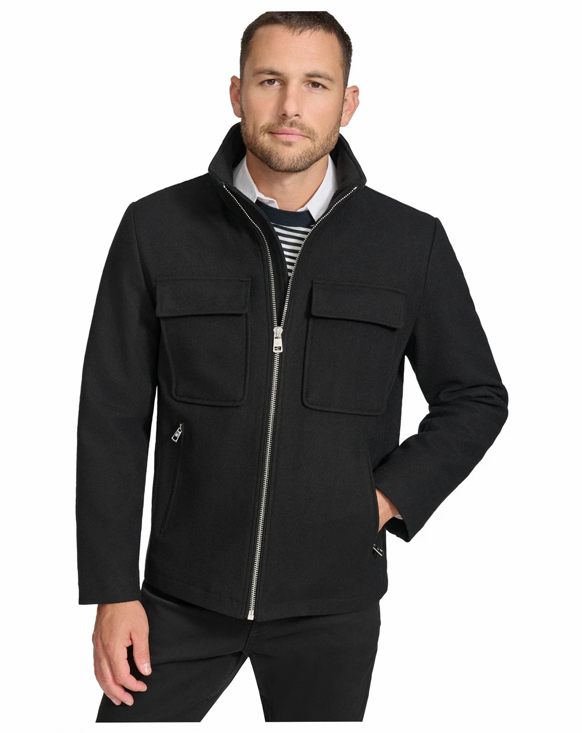 Men's Hipster Full-Zip Jacket with Zip-Out Hood