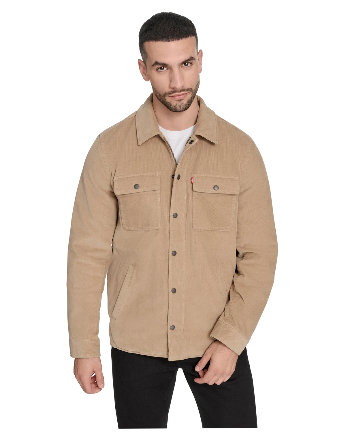 Men's Corduroy Plaid Lining Shirt Jacket
