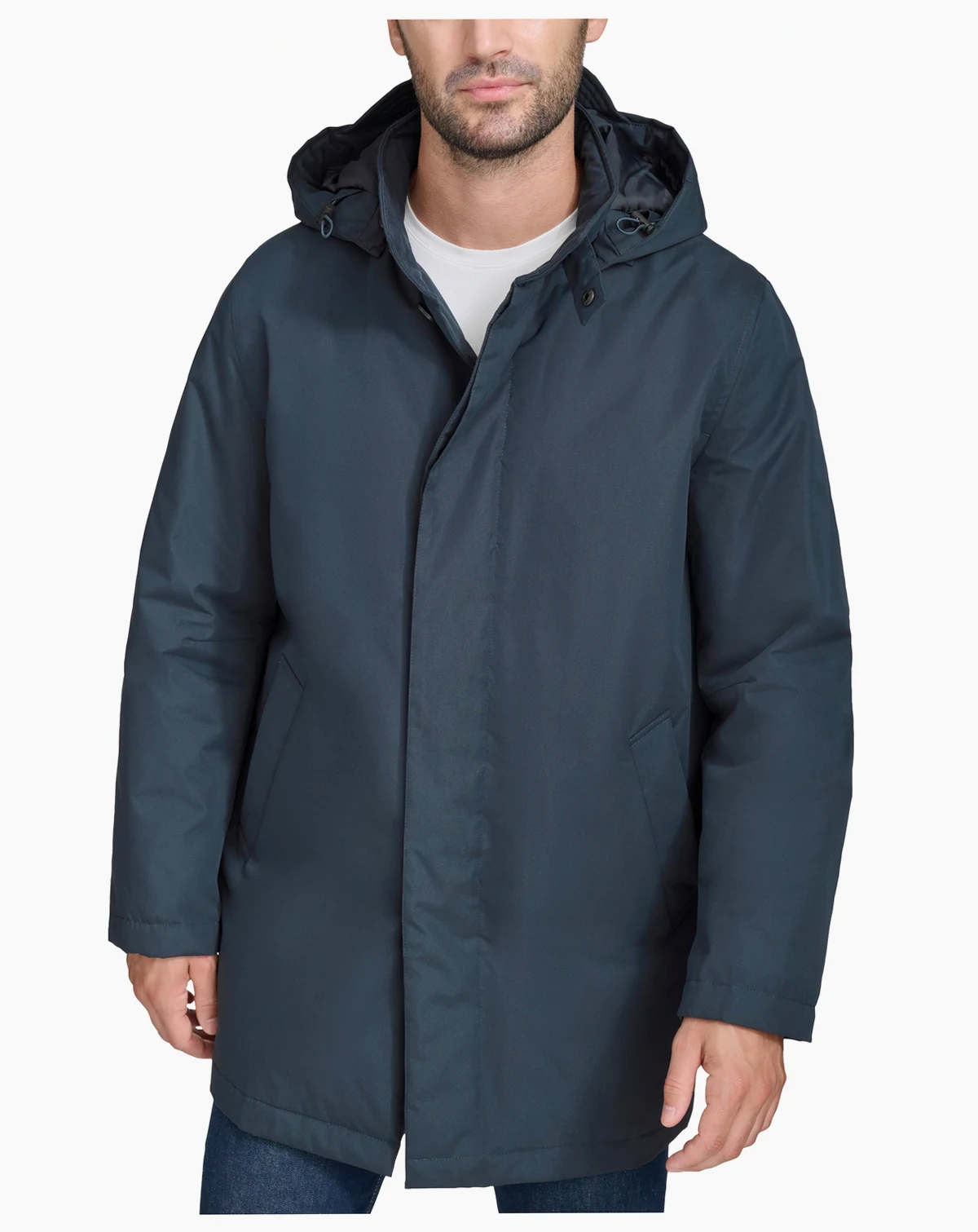 Men's Rain Coat with Removable Hood