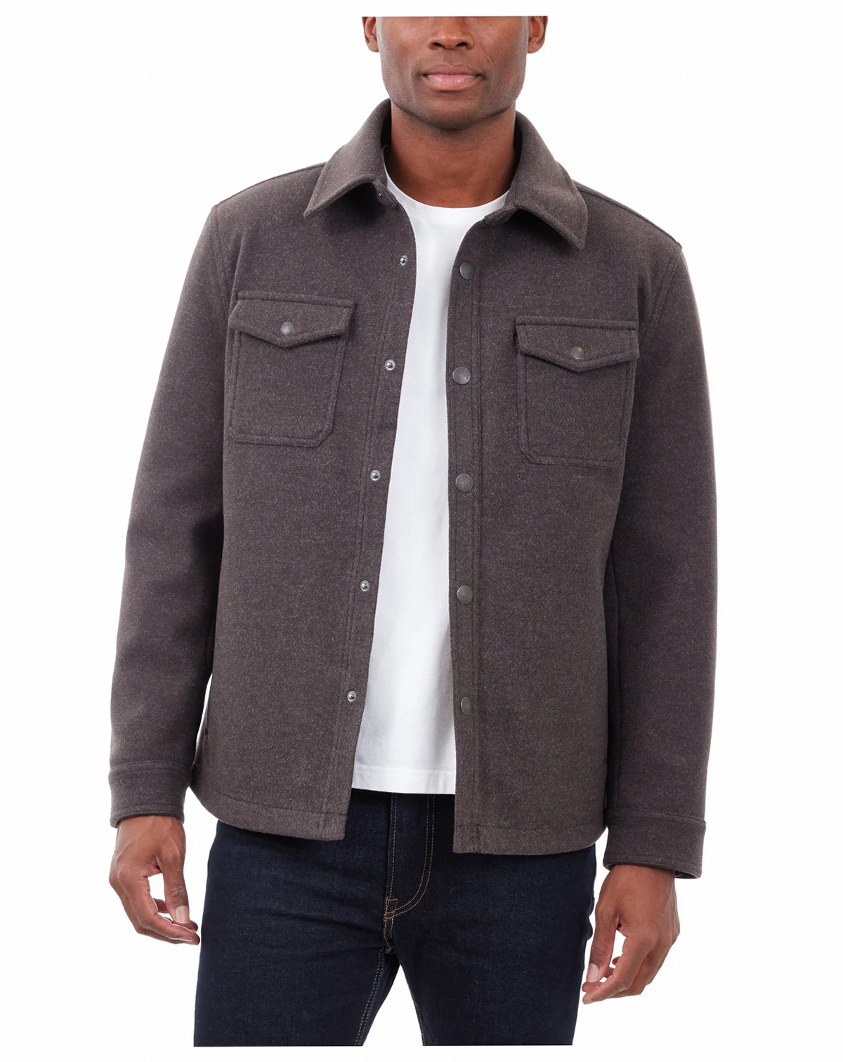 Men's Quilted Wool Shirt Jacket