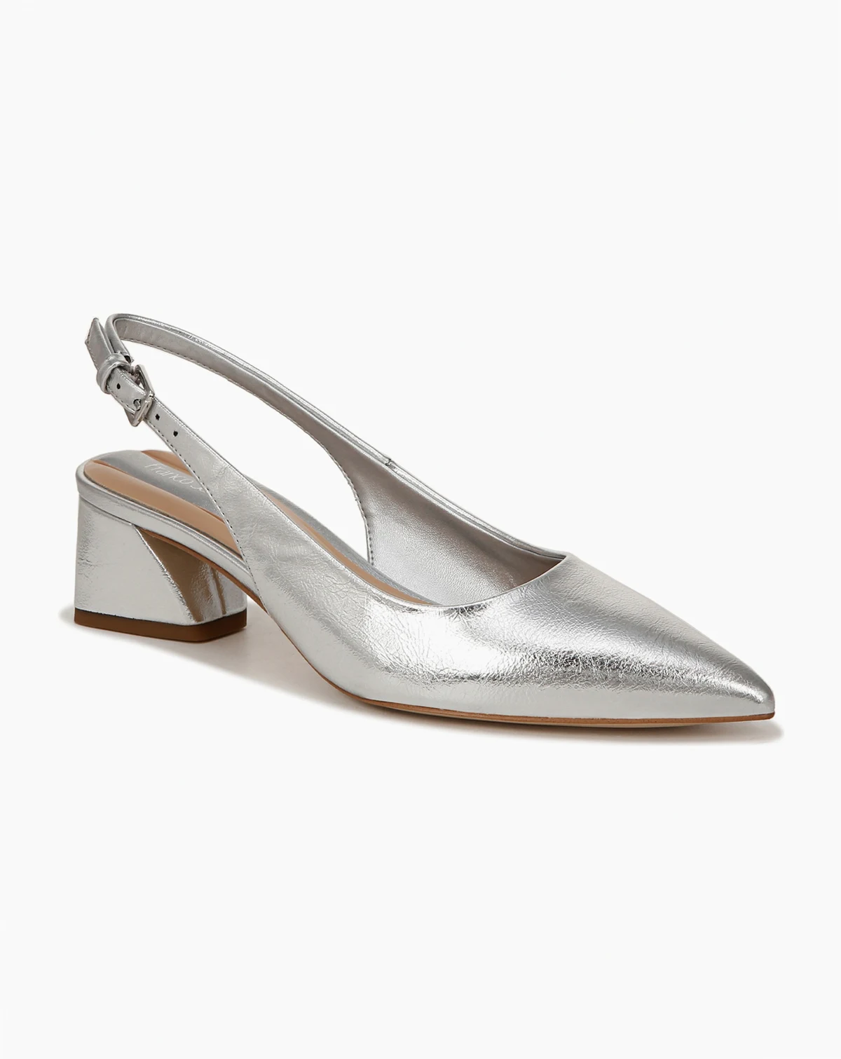 Women's Racer Pointed Toe Block Heel Slingback Pumps