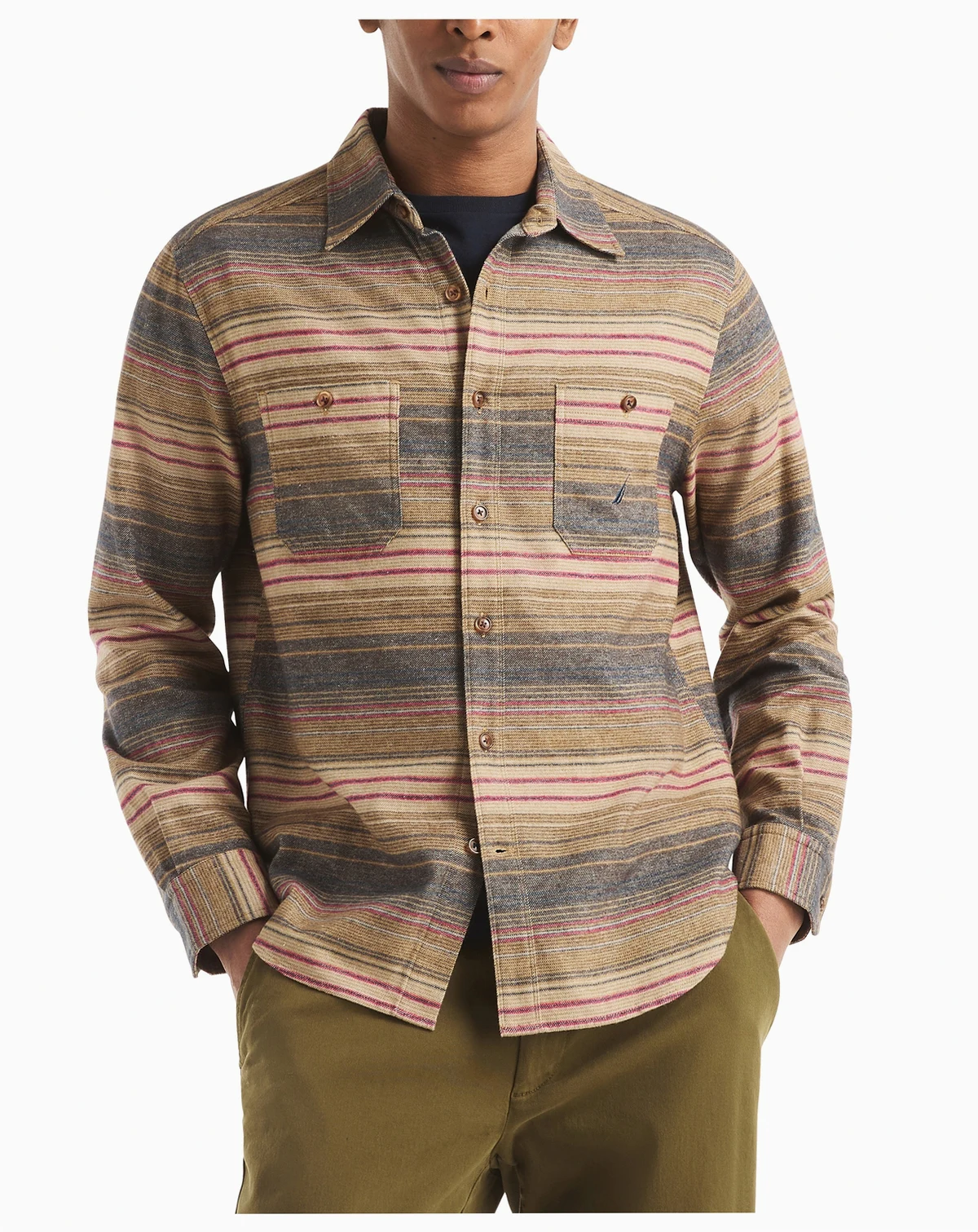 Men's Long Sleeve Striped Shirt