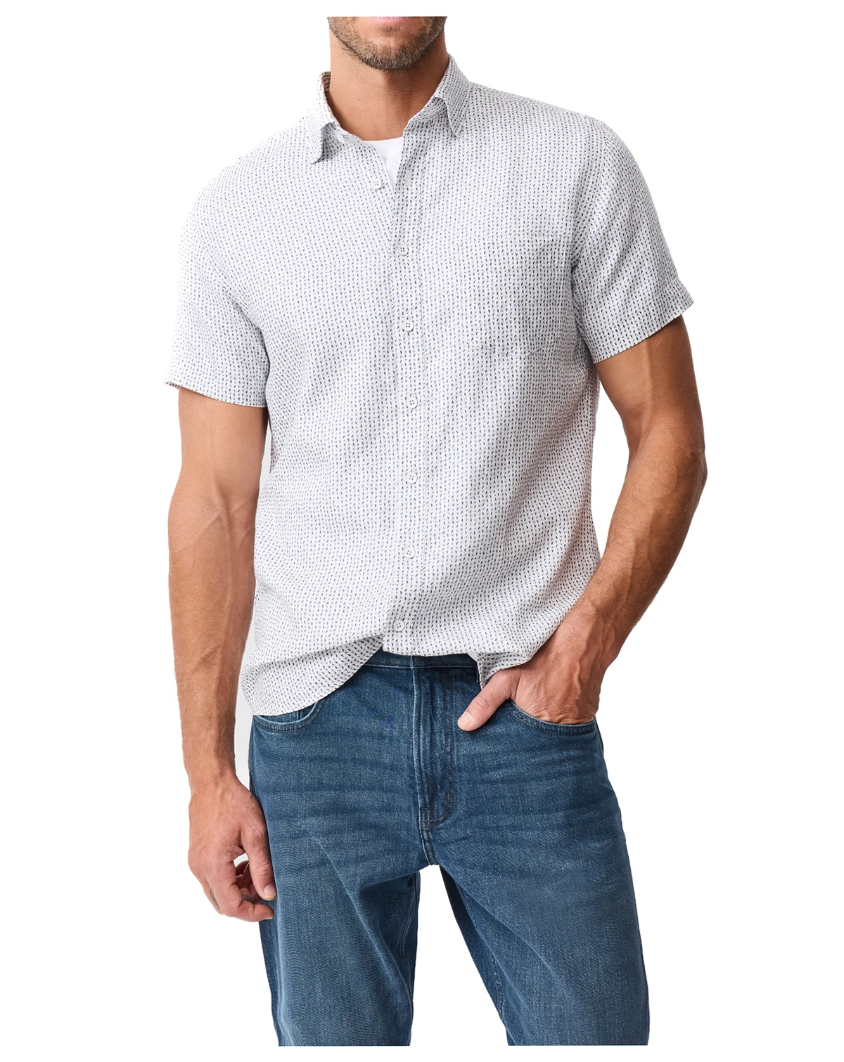 Men's Short-Sleeve Featherson Linen Shirt