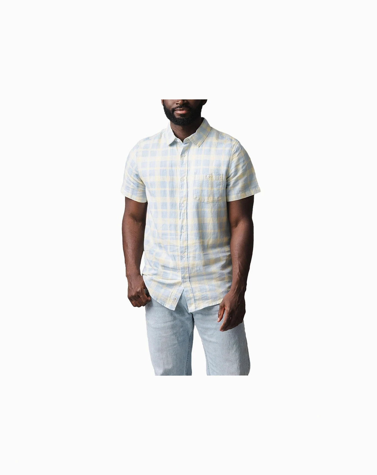 Men's Linen Short Sleeve Button Down Shirt