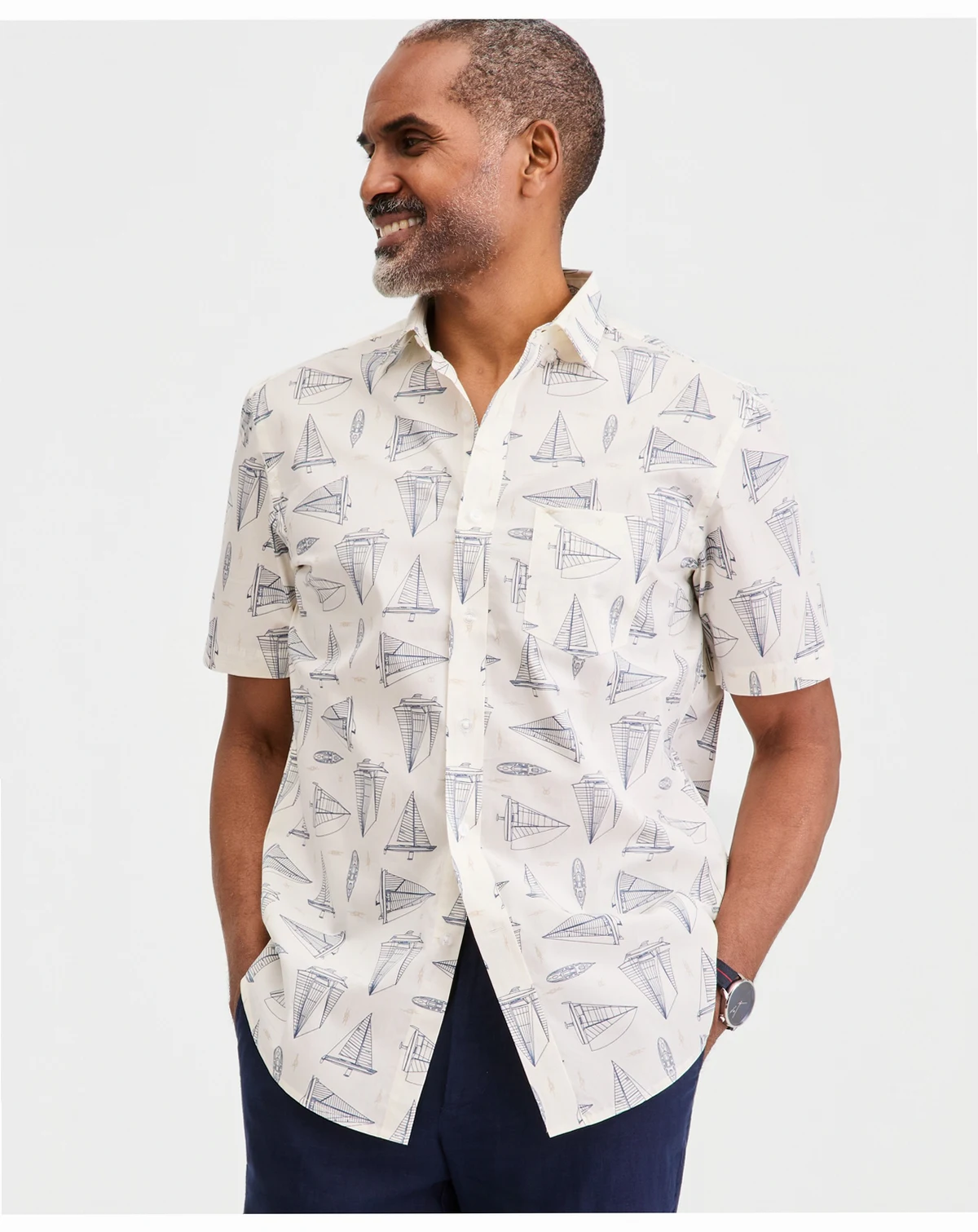 Men's Poplin Short-Sleeve Shirt, Macy's Exclusive