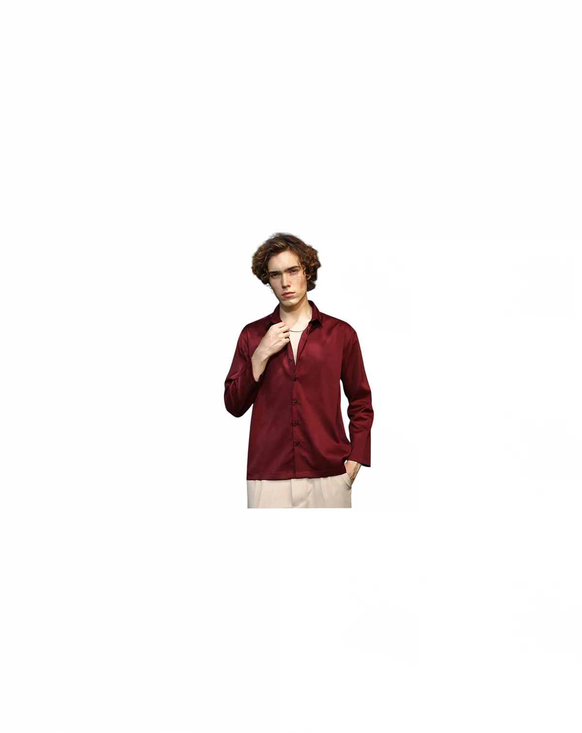 Men's Satin Oversized Shirt