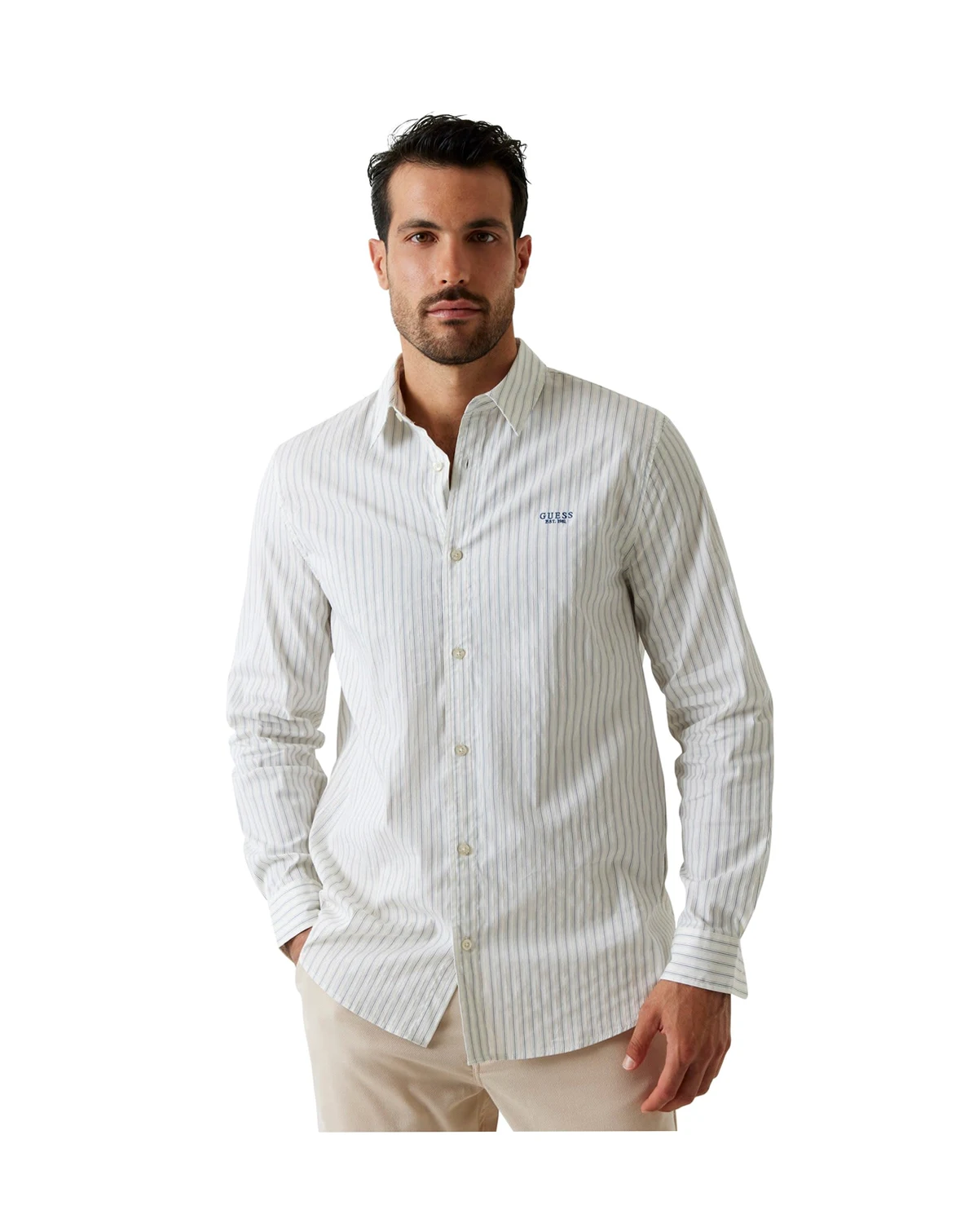 Men's Regular-Fit Jacquard Stripe Shirt
