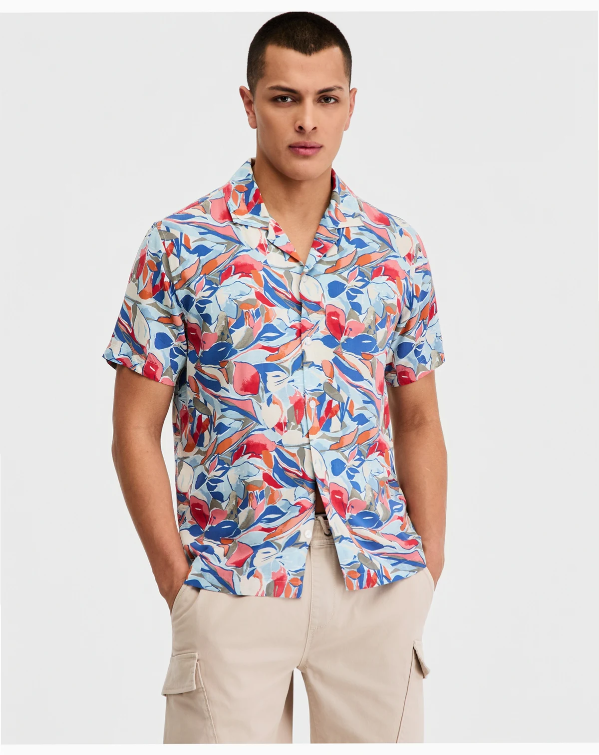 Men's Levi Printed Short-Sleeve Camp Shirt, Macy's Exclusive