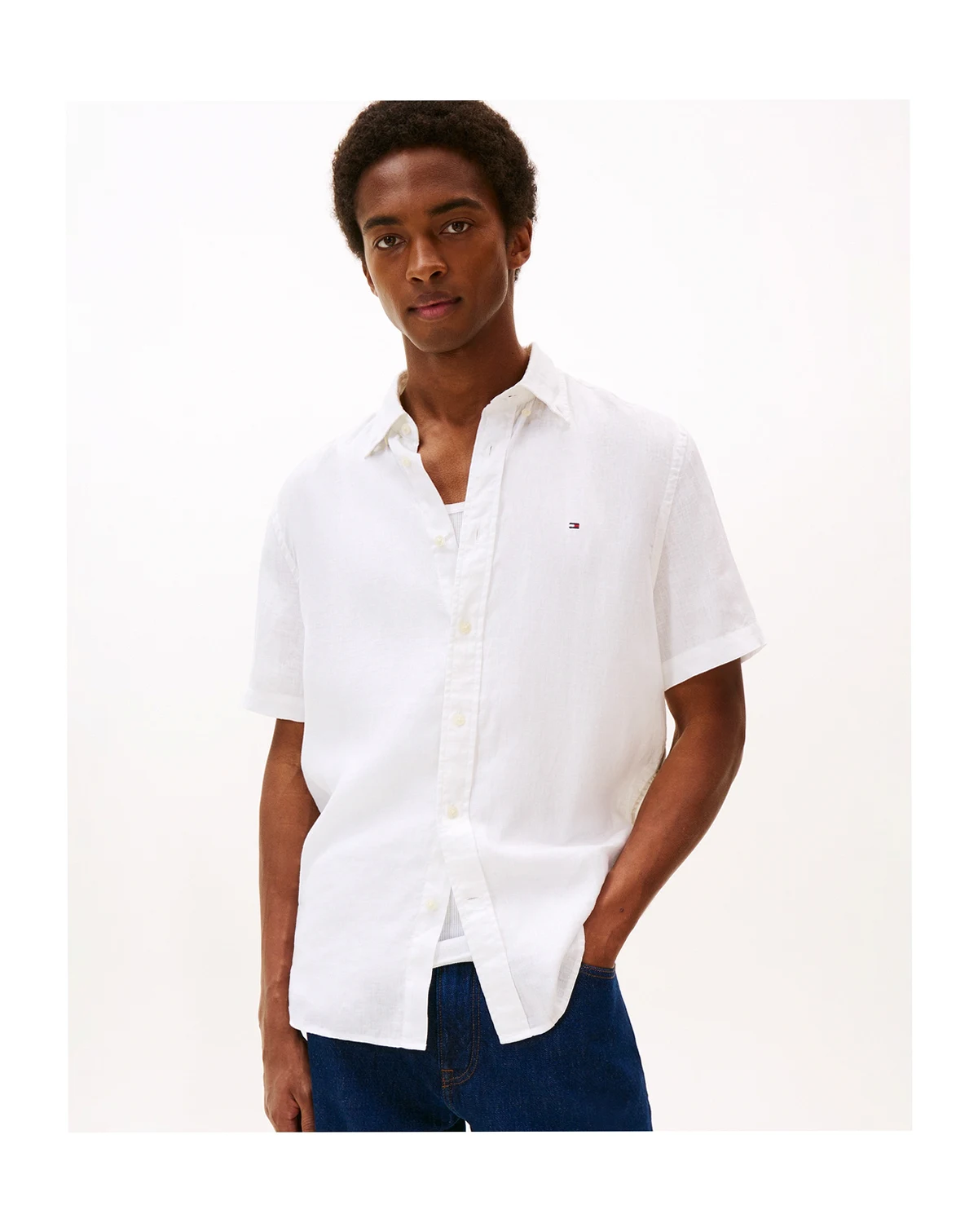 Men's Regular-Fit Linen Short-Sleeve Shirt