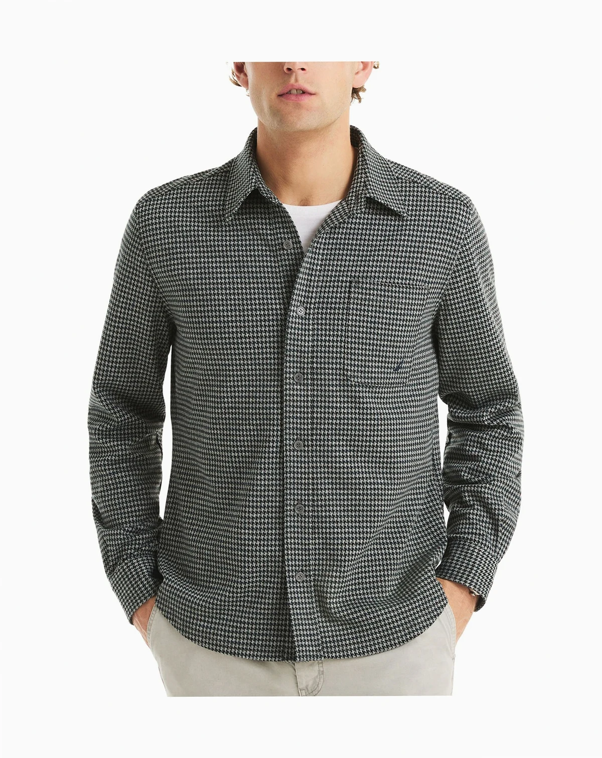 Men's Houndstooth Long Sleeve Shirt