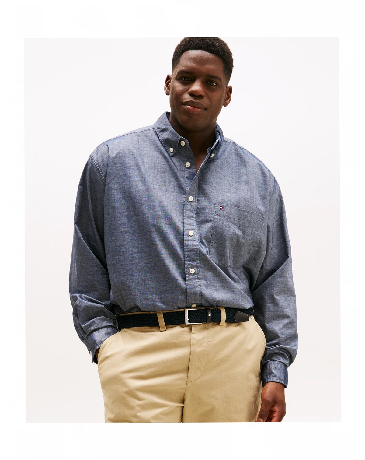 Men's Big & Tall Classic-Fit Stretch Solid Capote Shirt