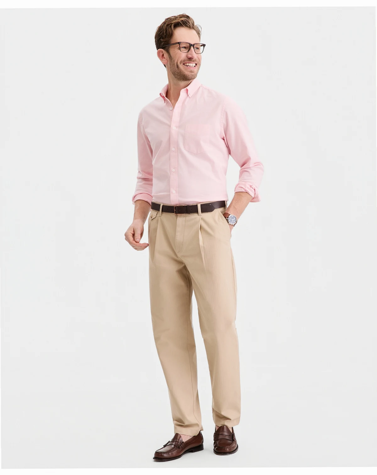 Men's Pleated Herringbone Twill Pants, Macy's Exclusive