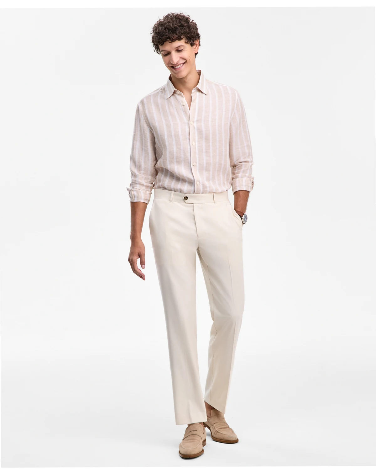 Men's Flat-Front Straight-Fit Dress Pants, Macy's Exclusive