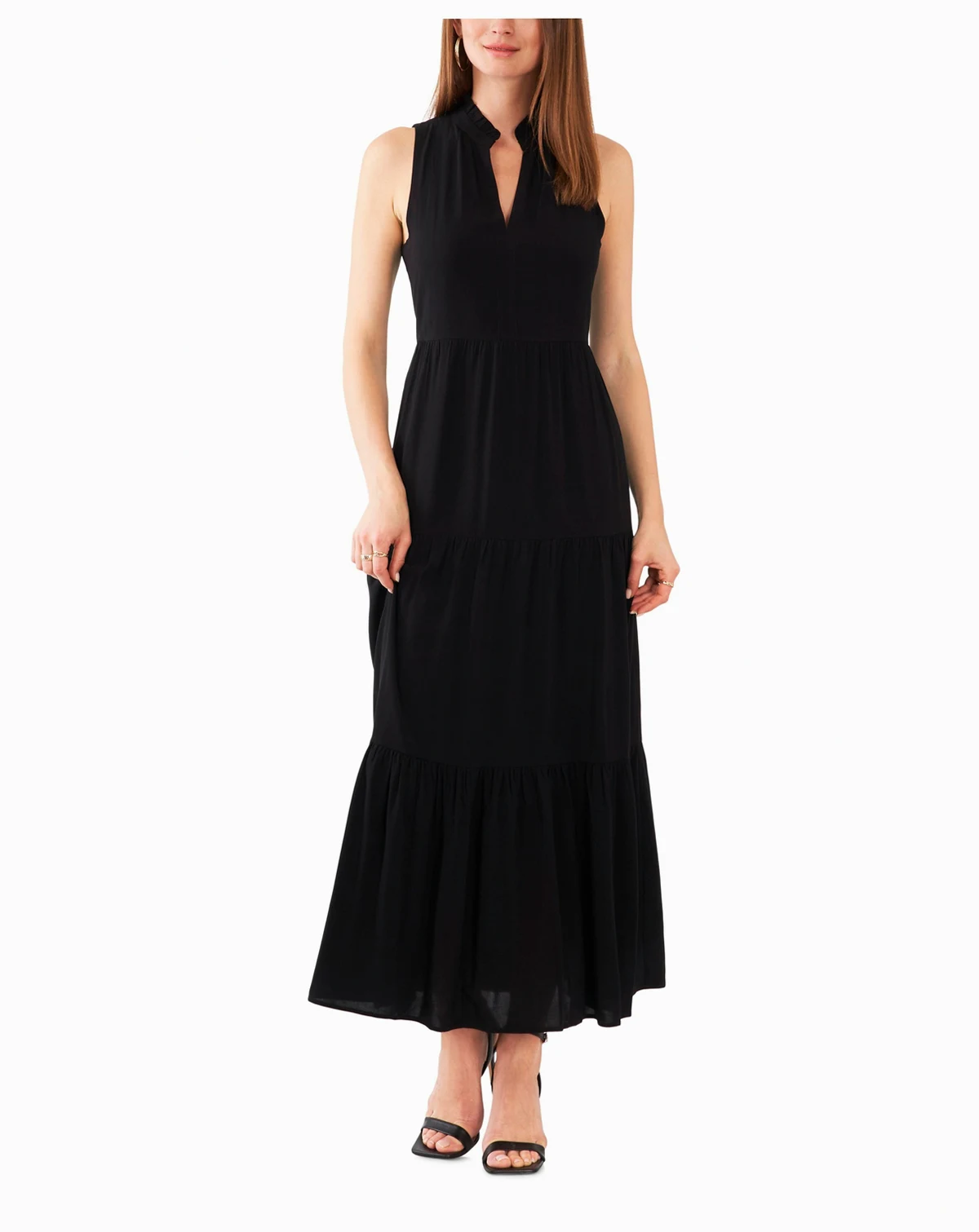 Women's Split-Neck Sleeveless Maxi Dress