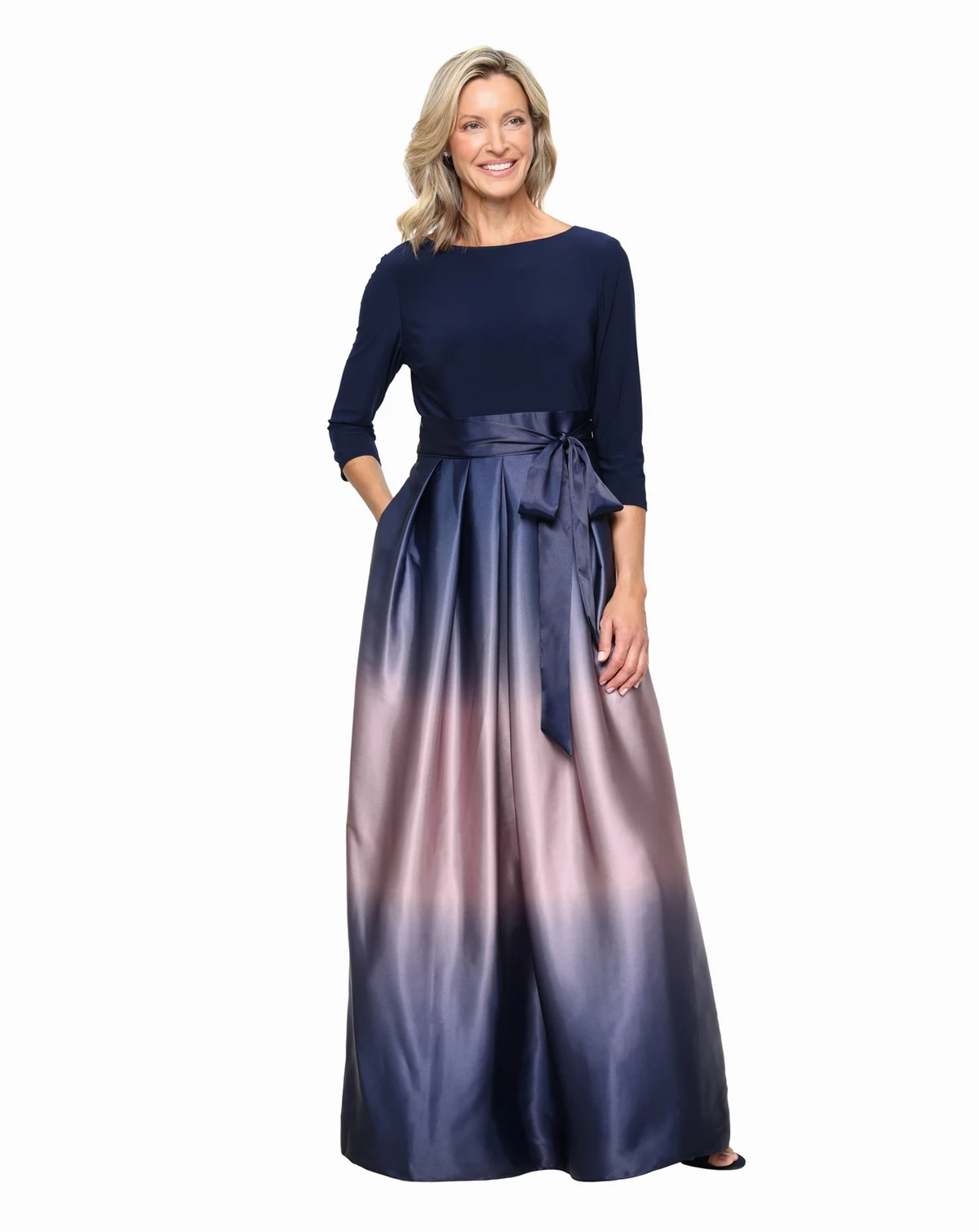 Petite Ombré Satin Gown
