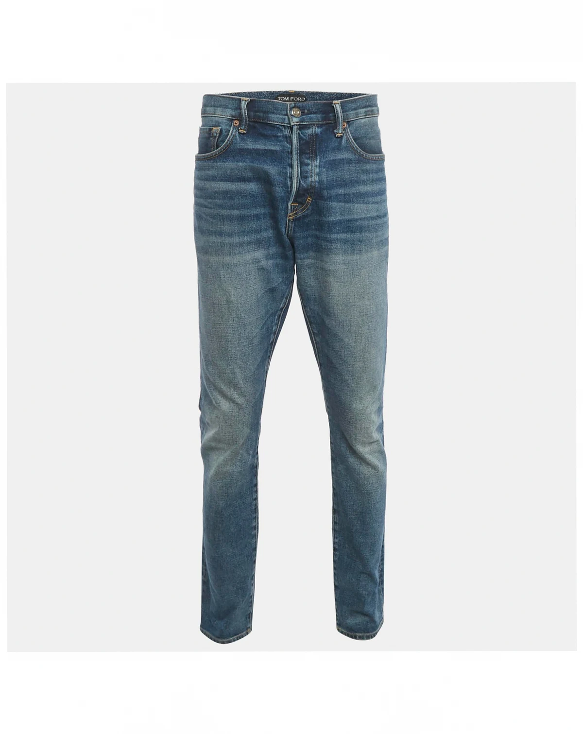Men's Blue Washed Denim Slim Fit Jeans