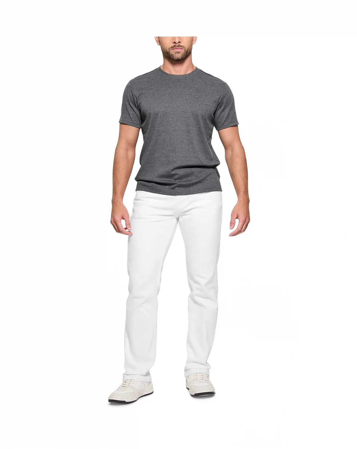 Men's Slim-Straight White Denim Jeans