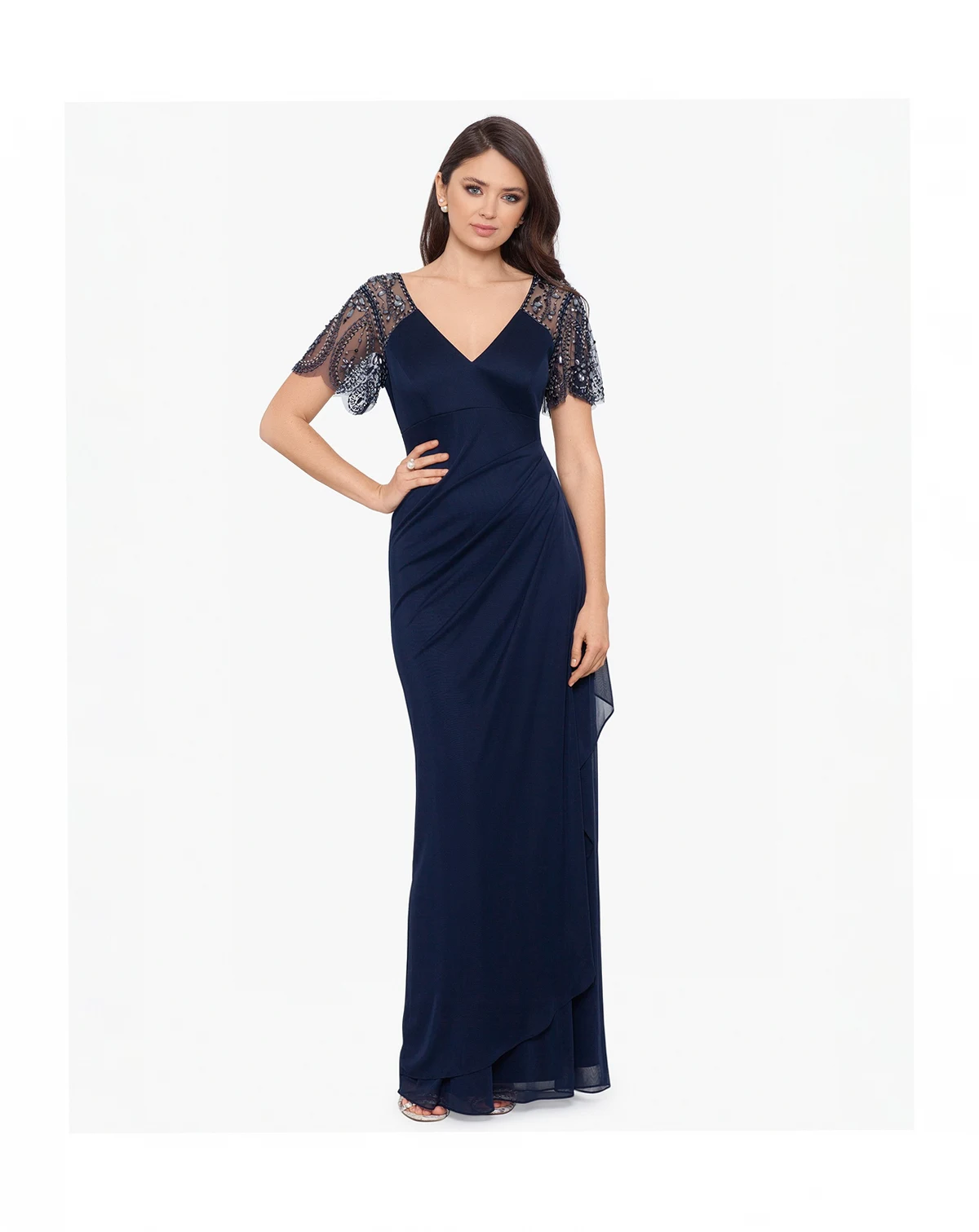 Petite Embellished Chiffon Gown