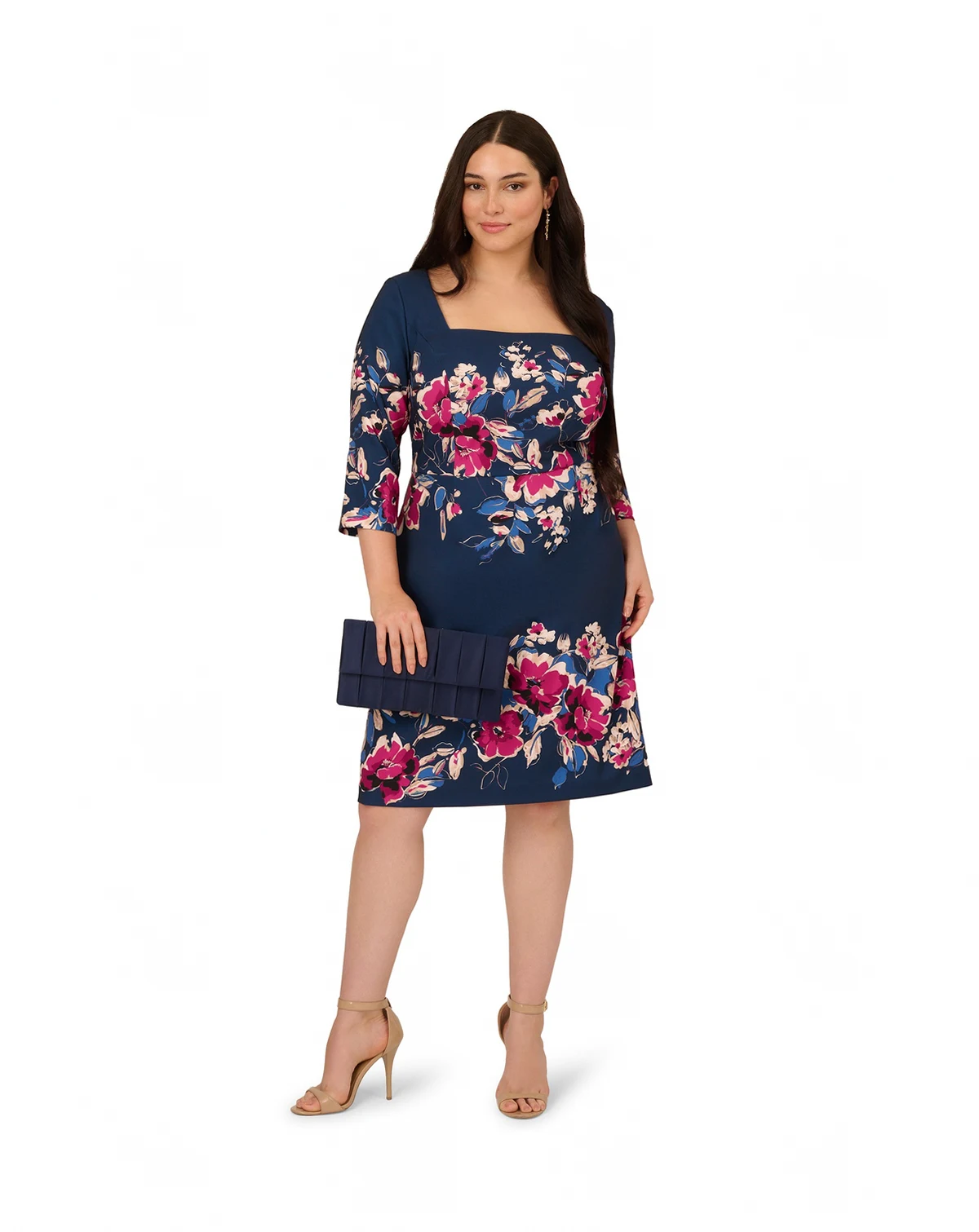 Plus Size Floral Printed Midi Dress