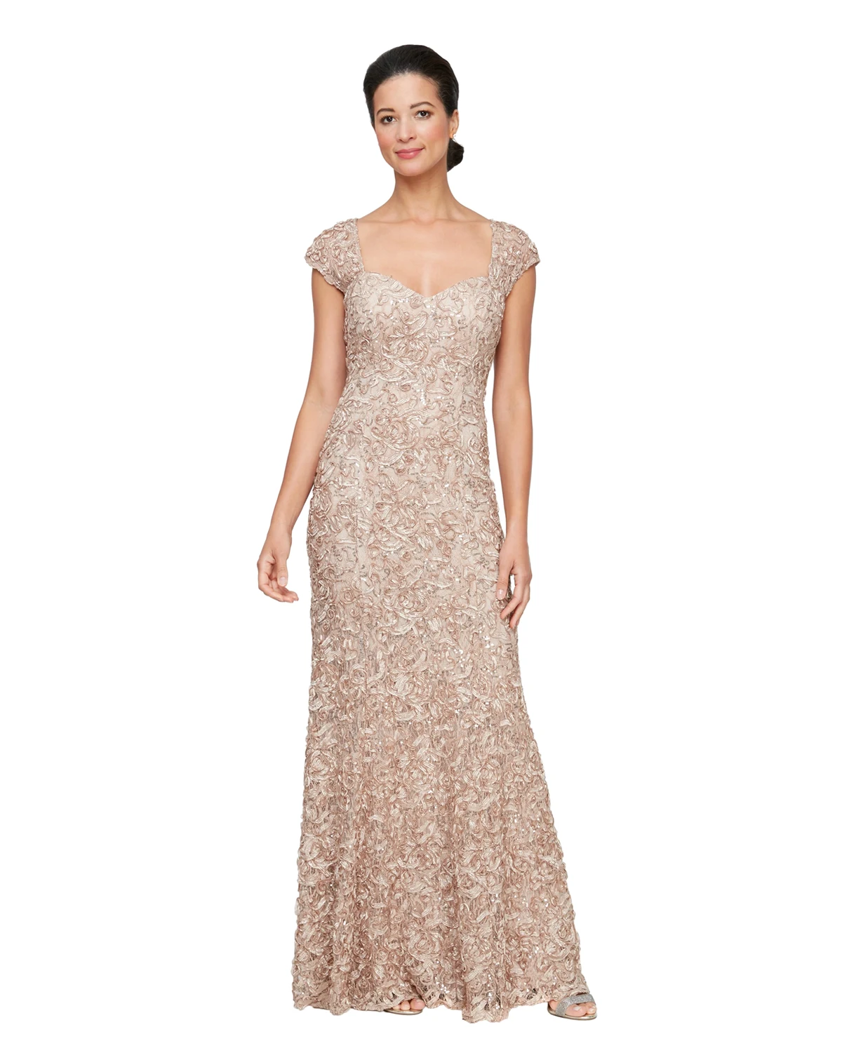 Petite Soutache Sweetheart Neck Ball Gown