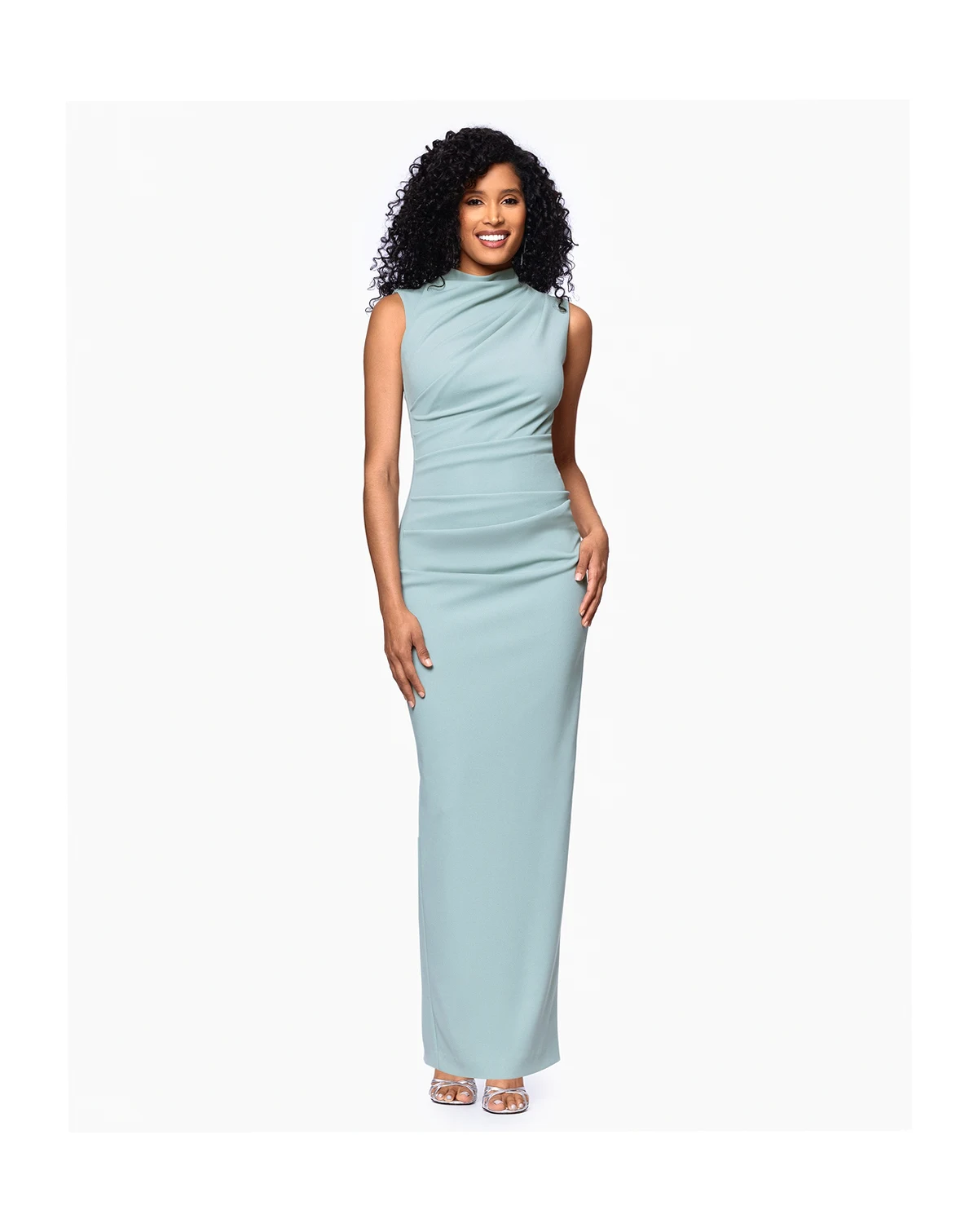 Petite Mock-Neck Sheath Gown