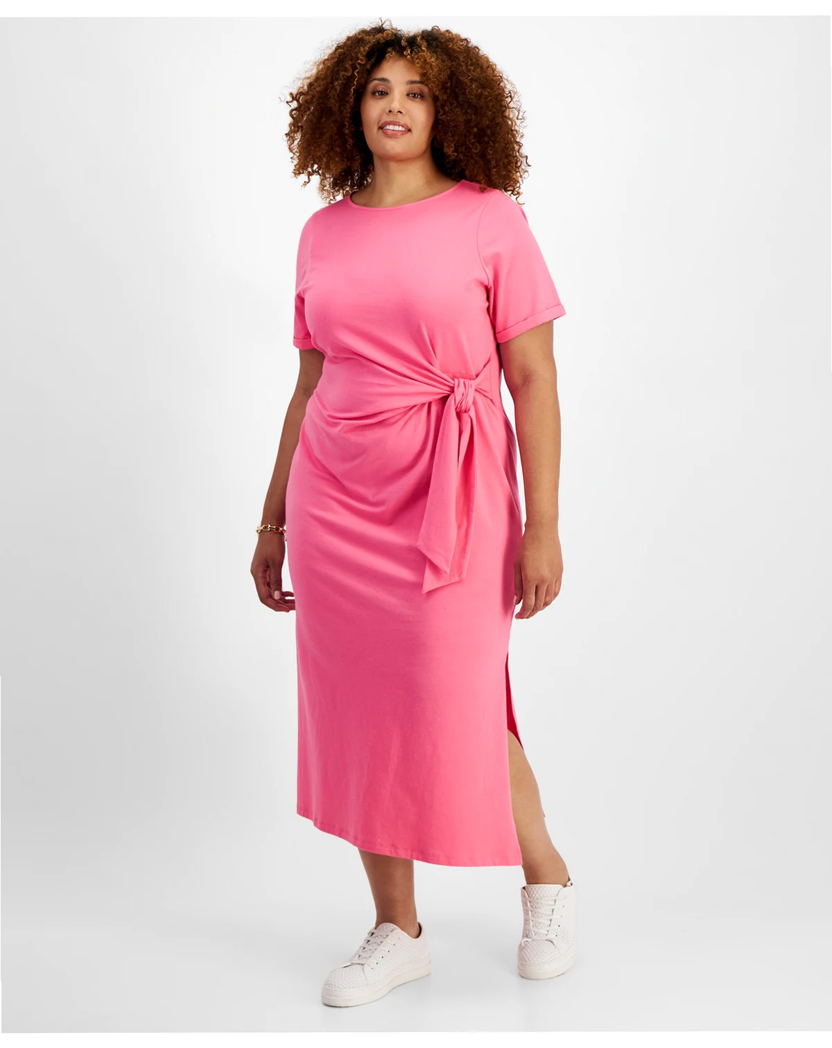 Women's Crewneck Wrap Tie Dress, Created for Macy's,