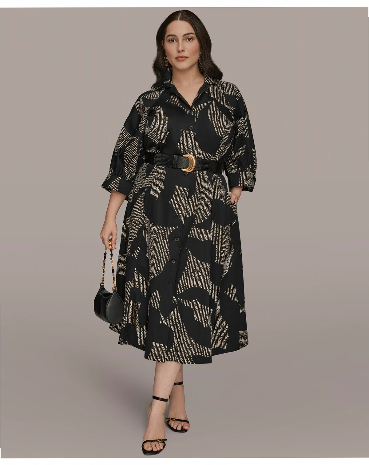 Plus Size Belted Shirt Dress