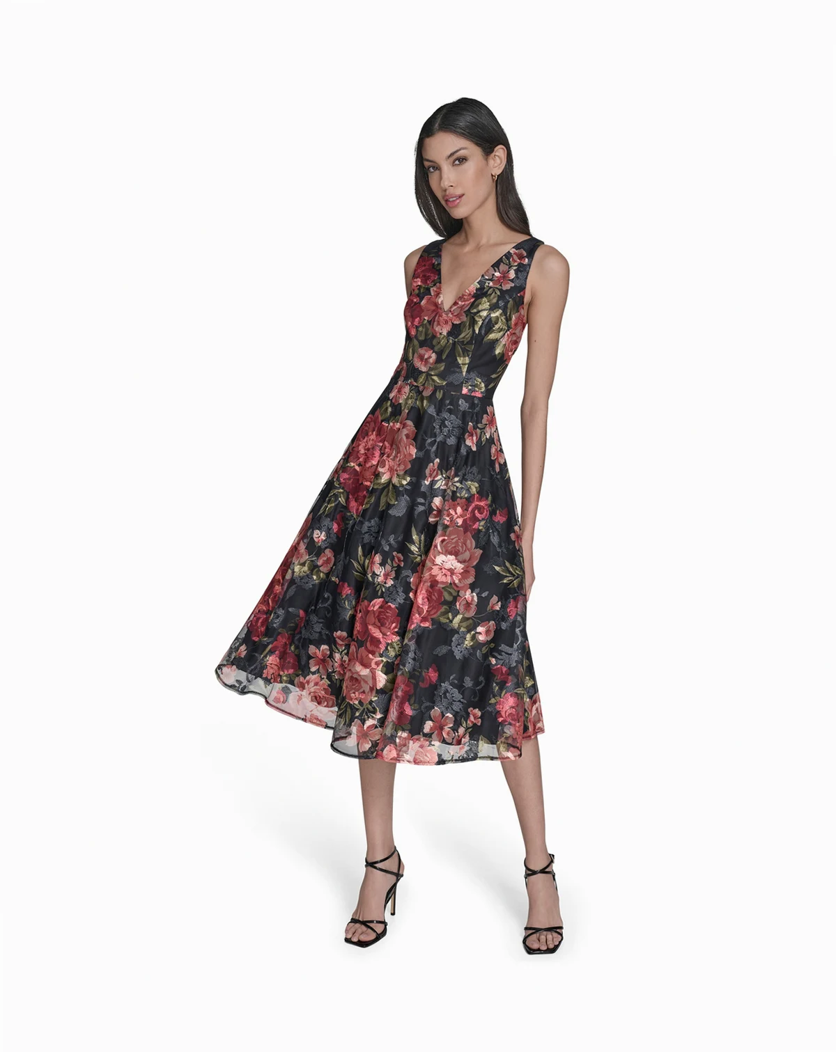 Women's V-Neck Sleeveless Midi Dress