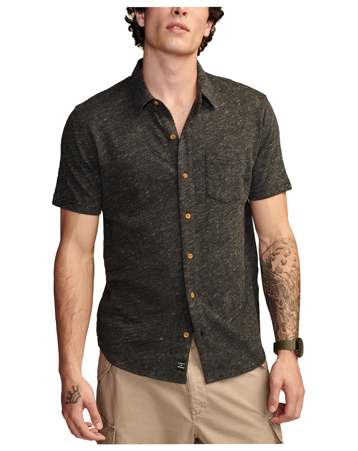 Men's Linen Short Sleeve Button Down Shirt