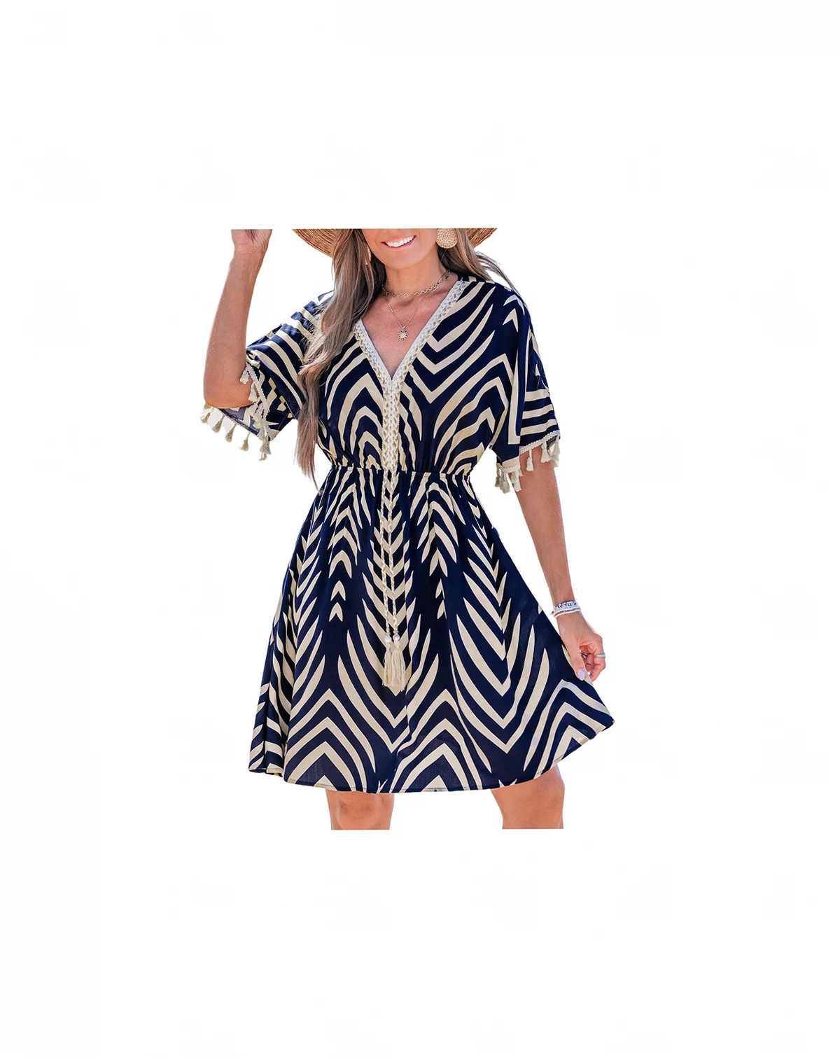 Women's Tropic Oasis Abstract Mini Beach Dress