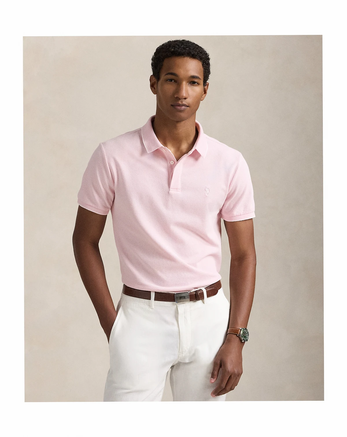 Men's Classic-Fit Stretch Oxford Mesh Polo