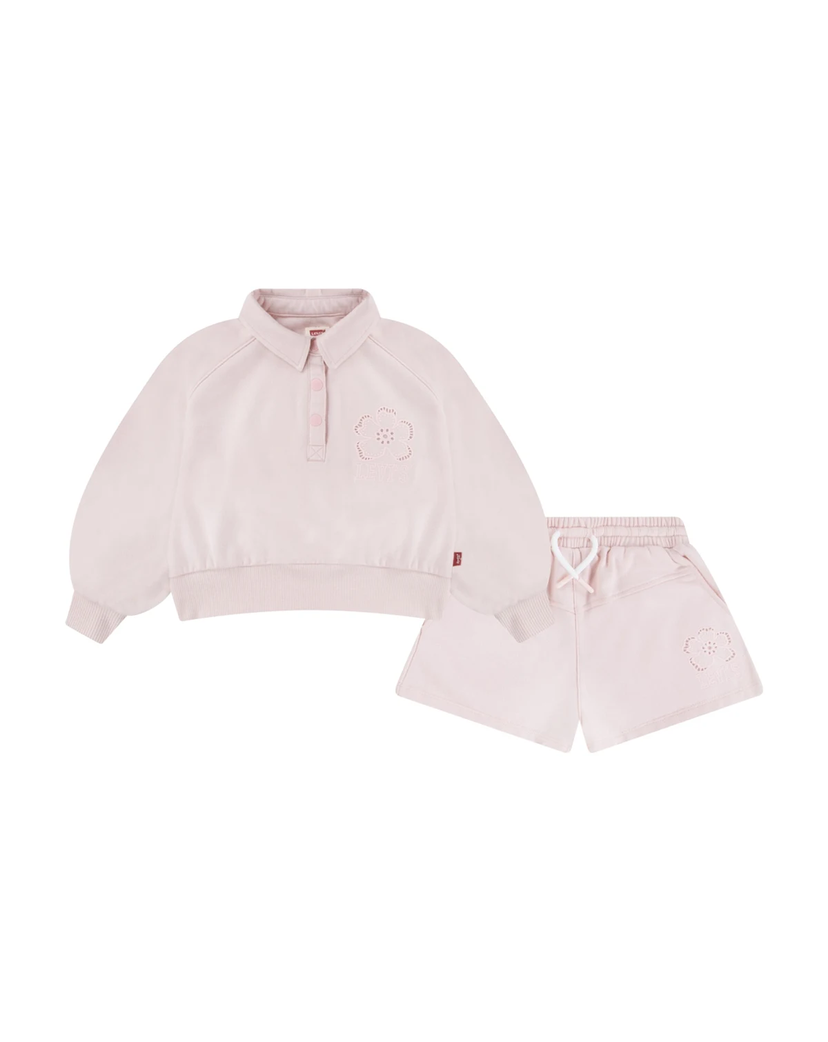 Girls' Toddler 2T-4T Collar Sweatshirt and Shorts, 2-Piece Set