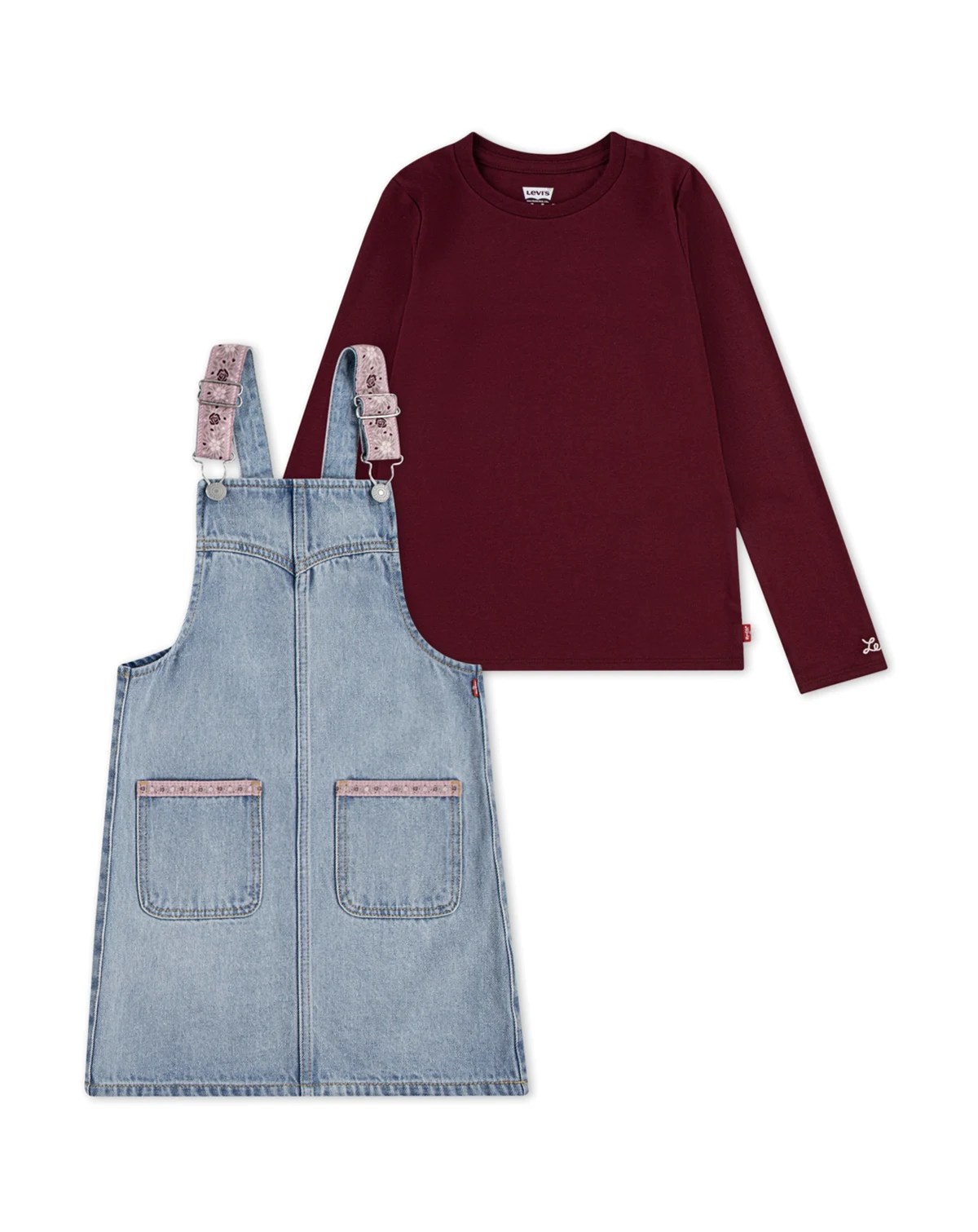 Little & Toddler Girls 2-Piece Long Sleeve T-Shirt and Western Skirtall Set