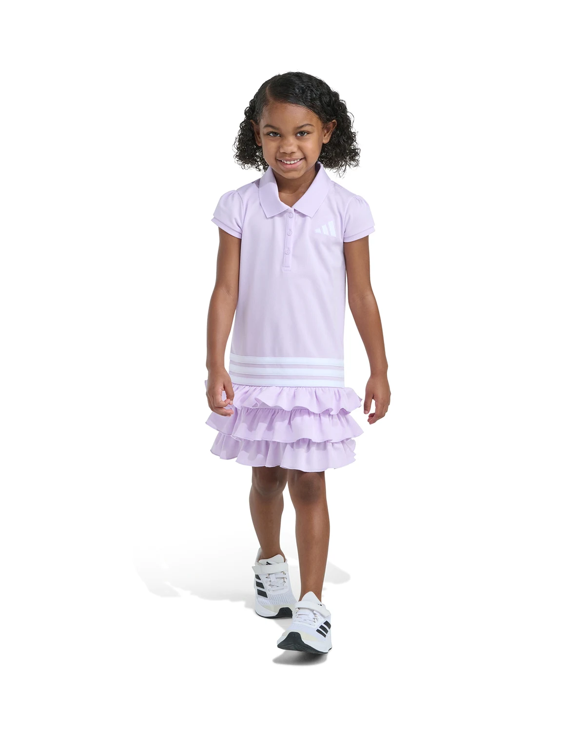 Girls' 2T-6X Ribbed Polo Collar Dress