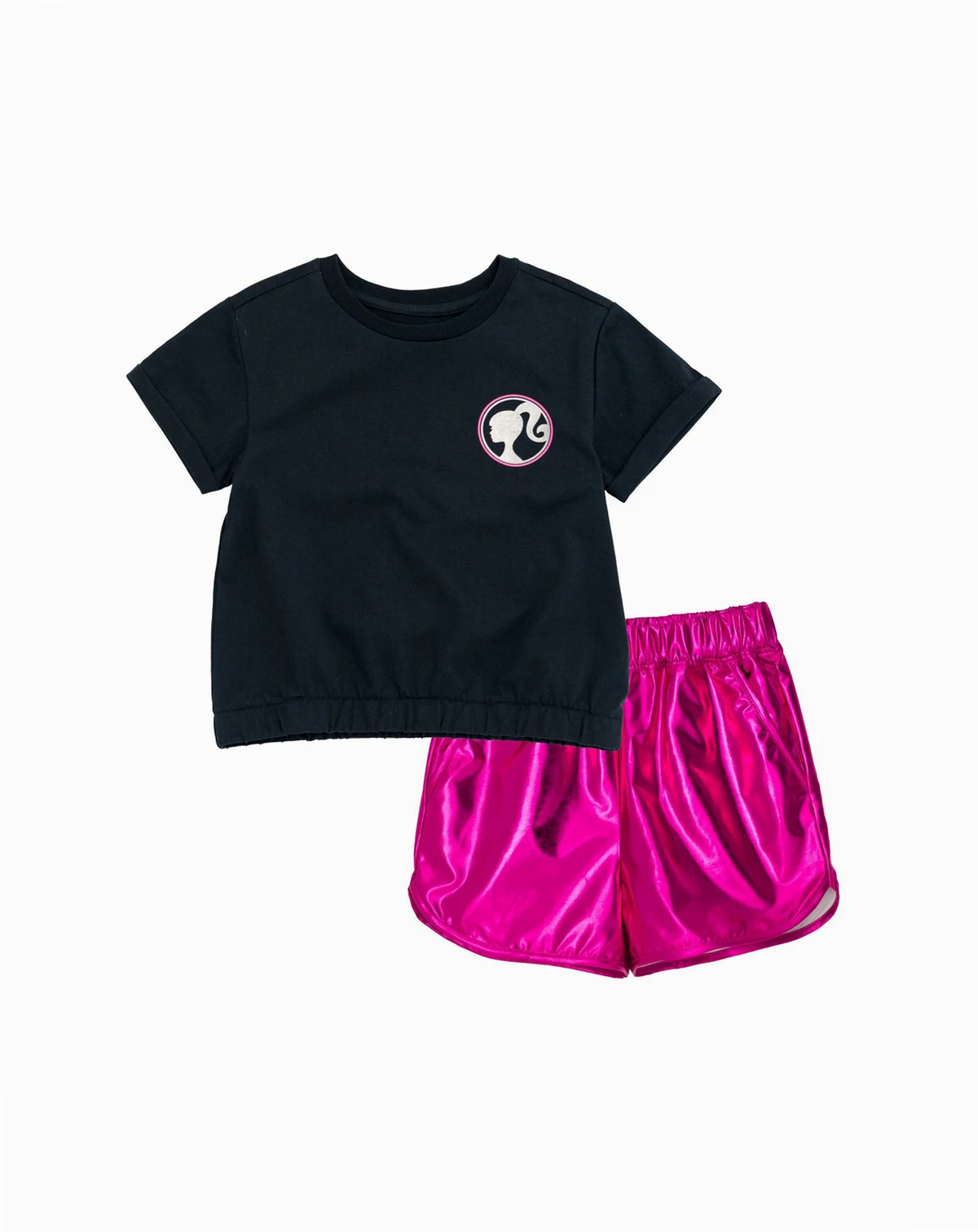 Toddler Girls T-Shirt and Crop Top Shorts Outfit Set