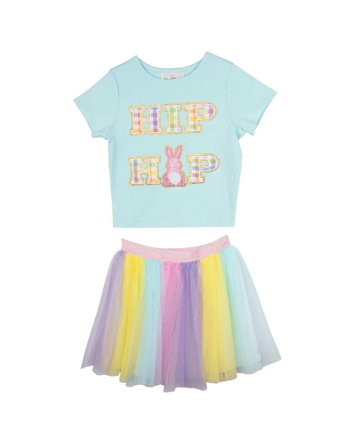 Girls' 4T-6X Printed Short-Sleeve T-Shirt and Skirt, 2-Piece Set