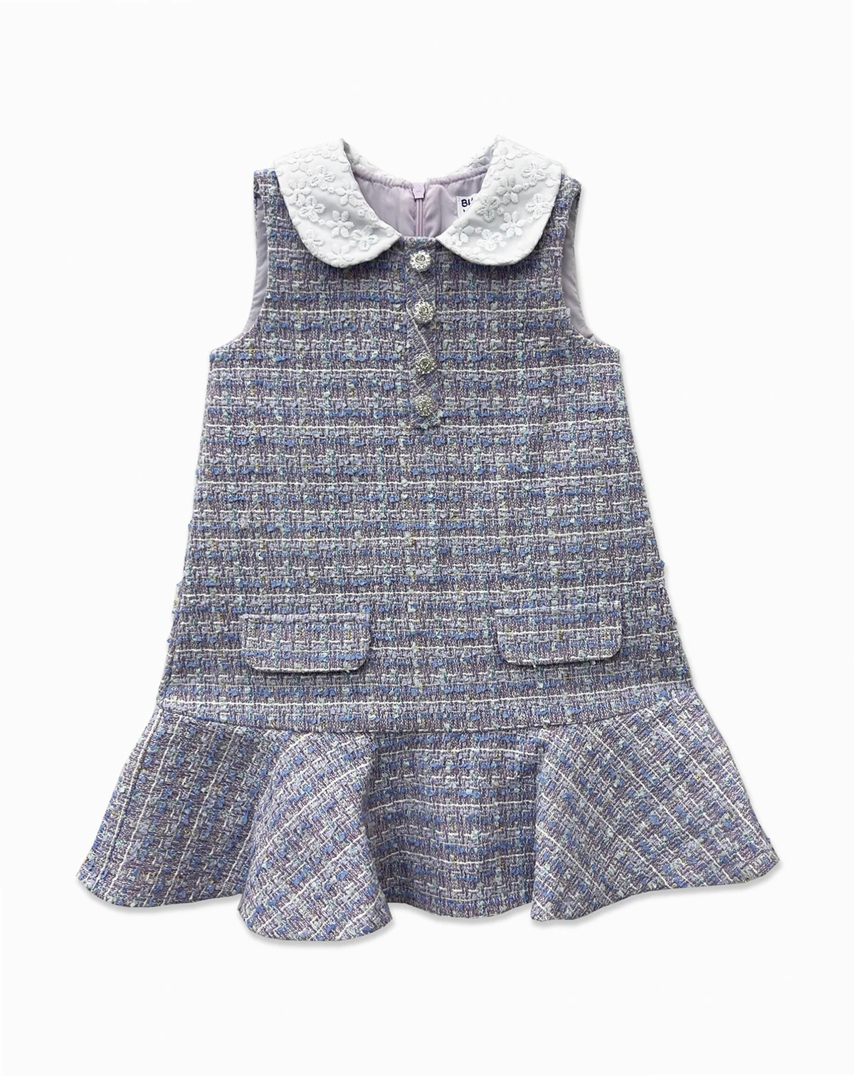Girls' 2T-6X Boucle Sleeveless Dress