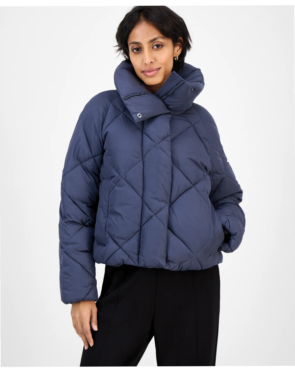 Women's Short Diamond Puffer Coat