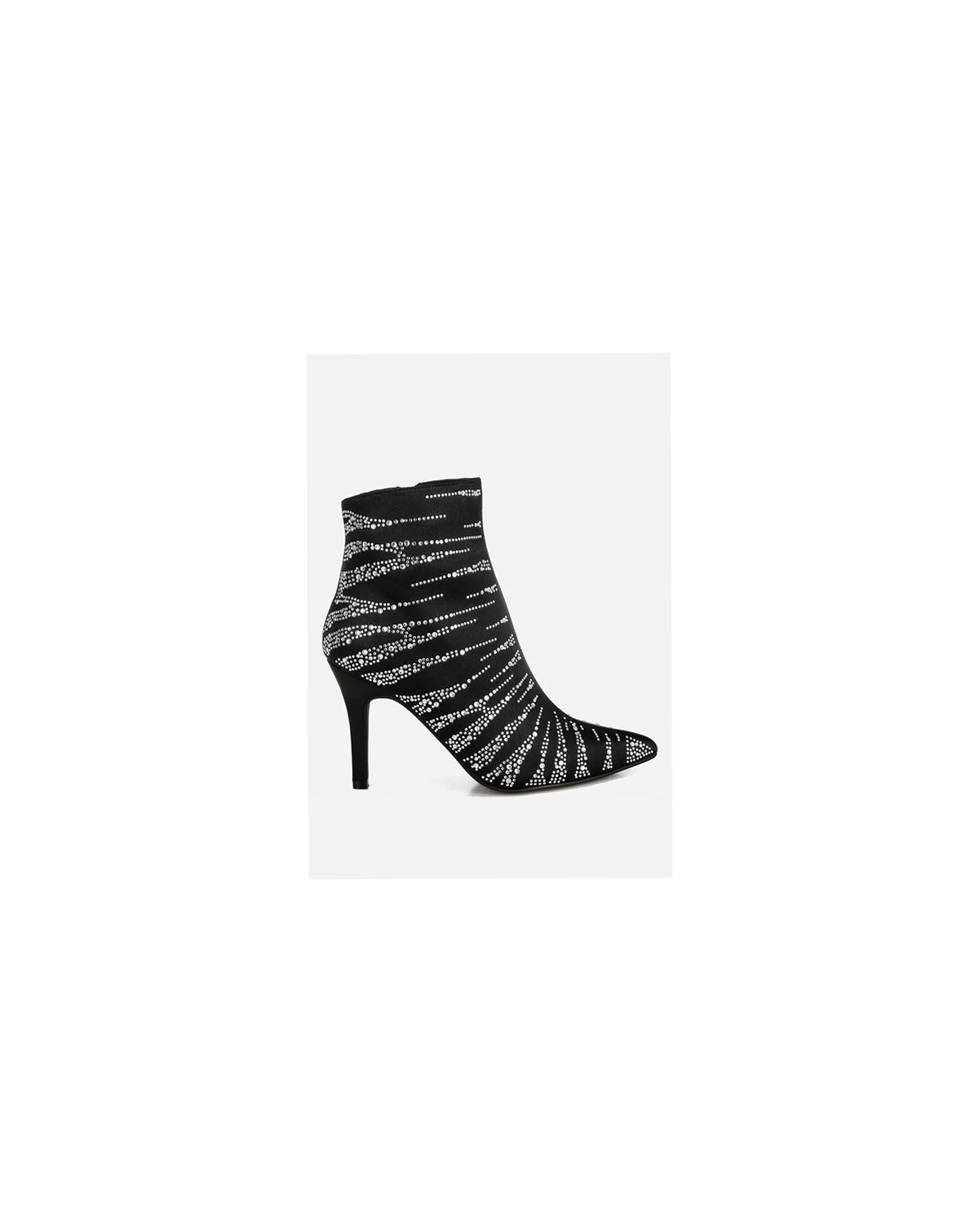 Womens Toget Satin Rhinestone Ankle Party Boots
