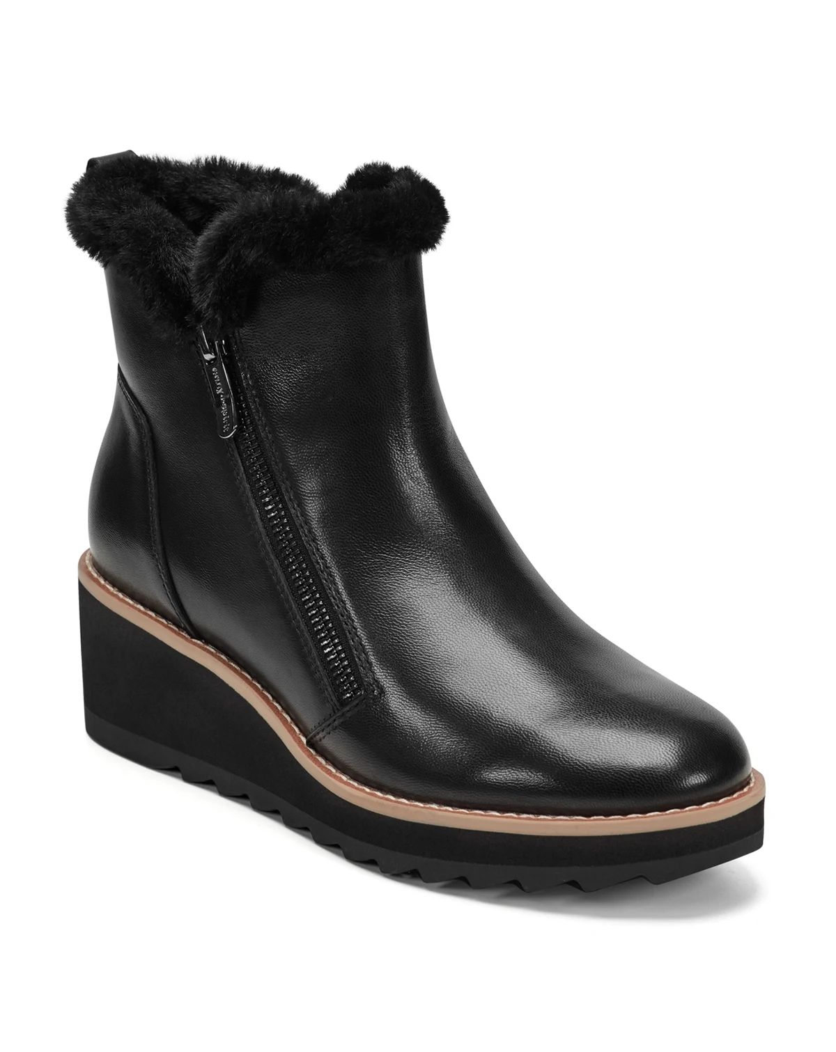 Women's Jane Cozy Side Zip Wedge Booties
