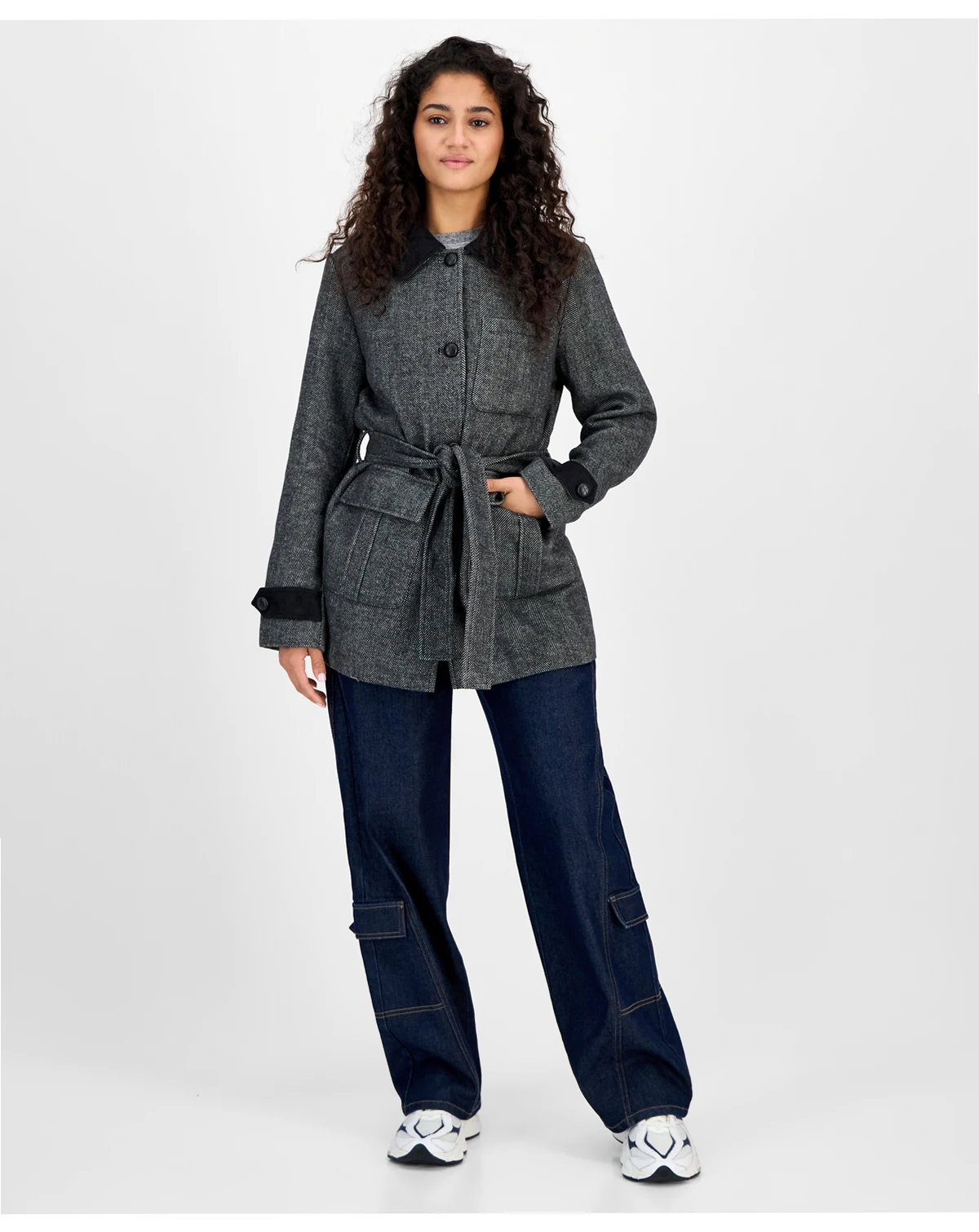 Women's Belted Single-Breasted Jacket