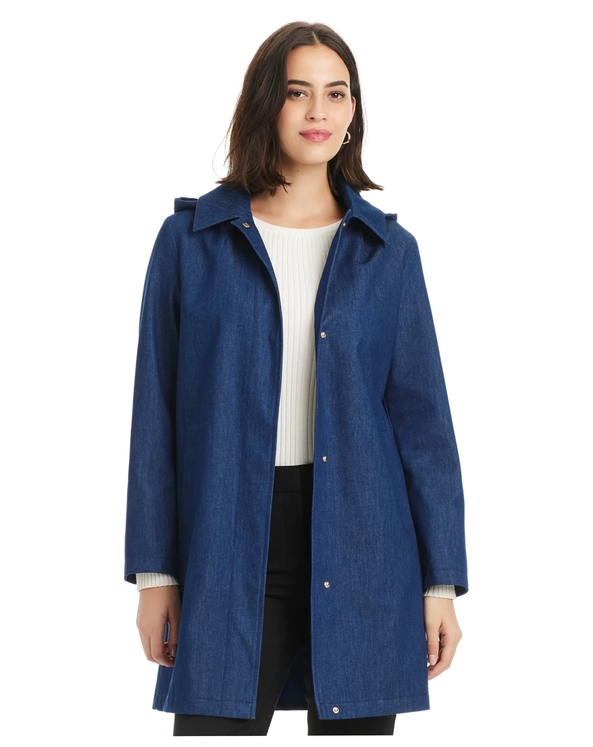 Women's Hooded A-Line Coat