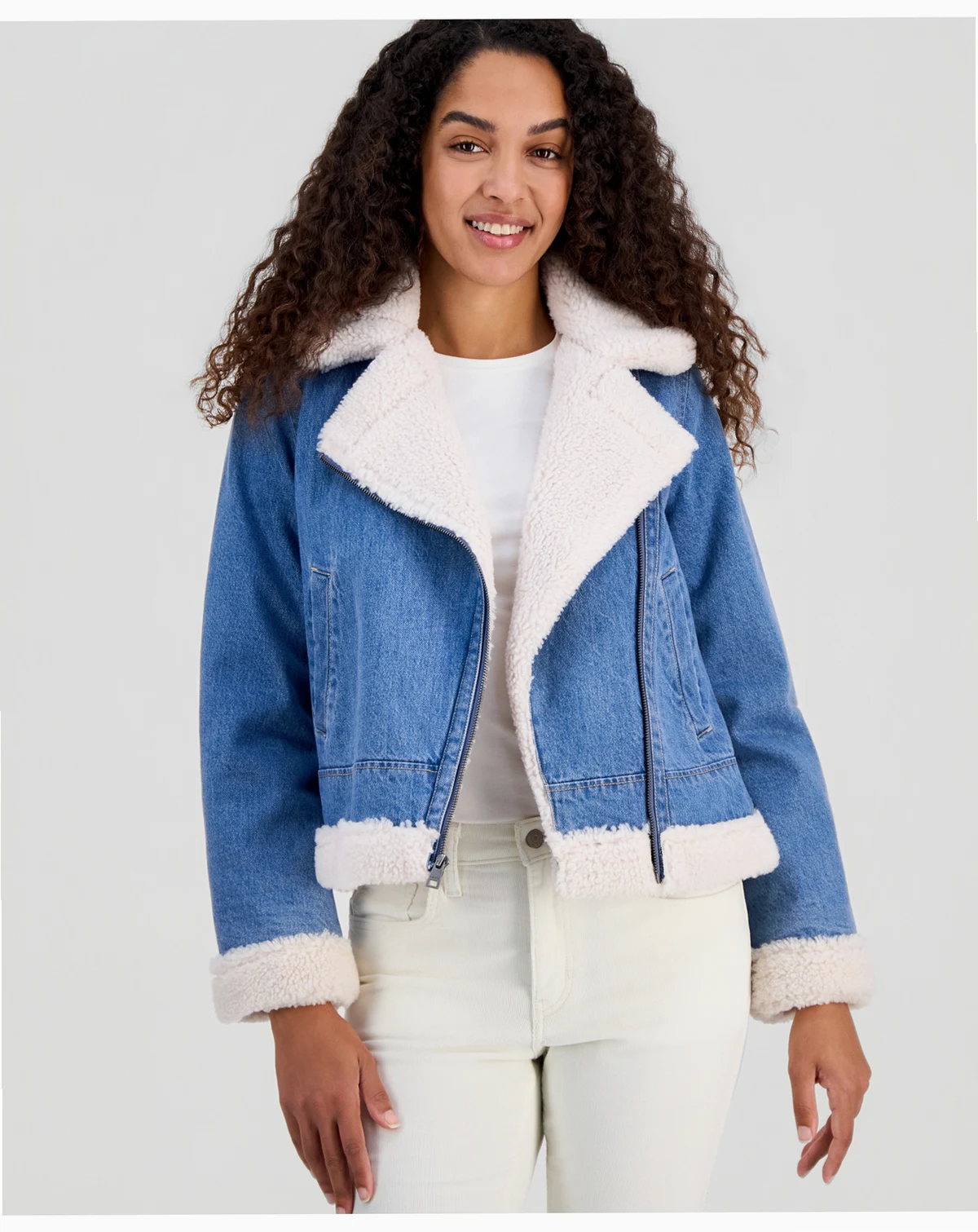 Women's Denim Moto Zipper Jacket