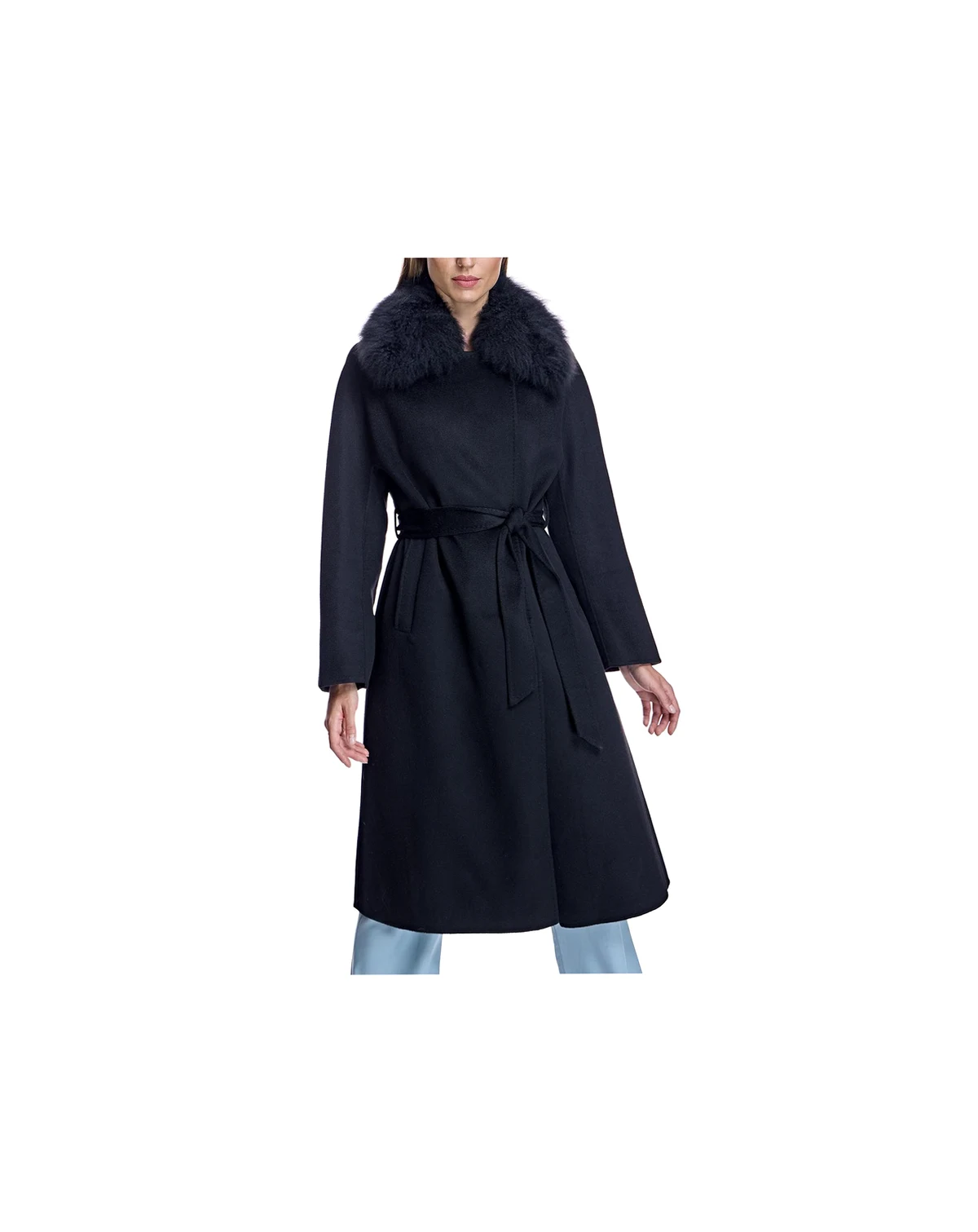 Women's Fur-Trimmed Cashmere Coat