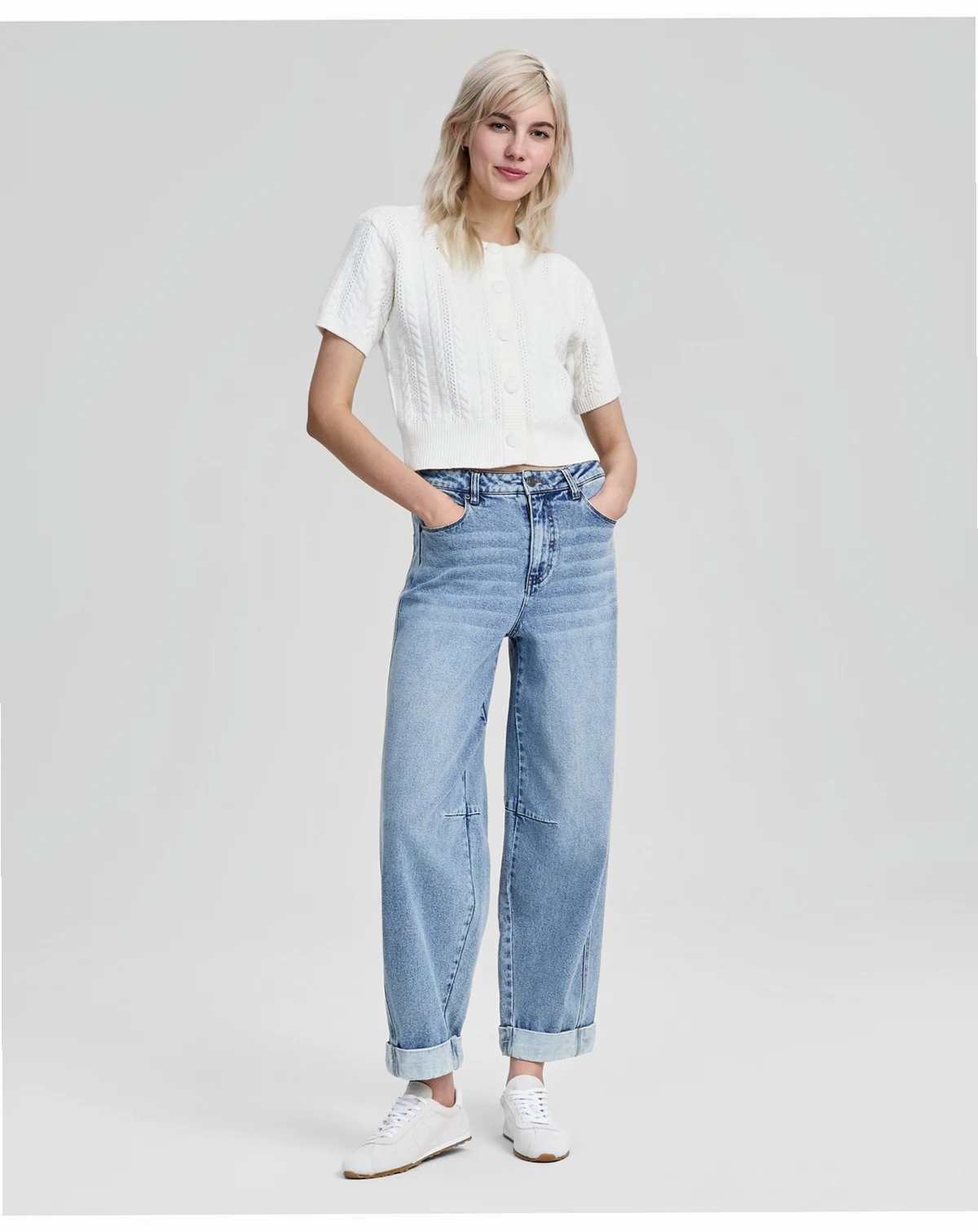 Women's Cuffed Barrel-Leg Jeans, Macy's Exclusive