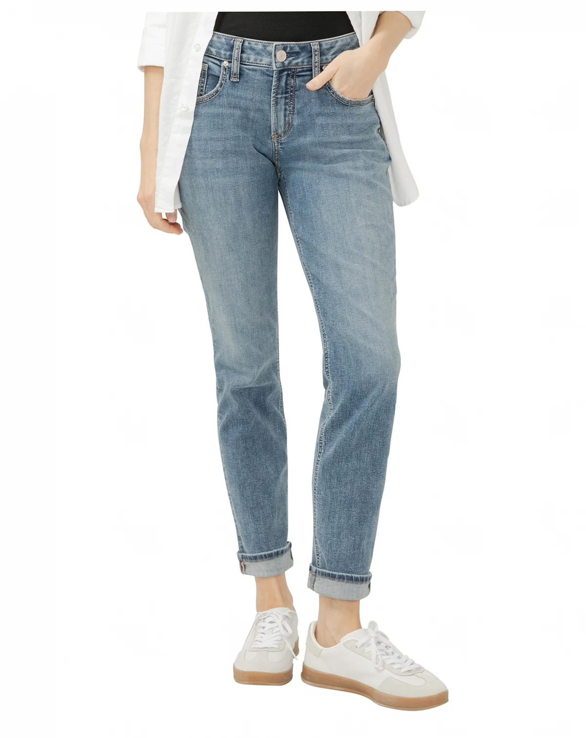 Women's Boyfriend Mid Rise Slim Leg Jeans