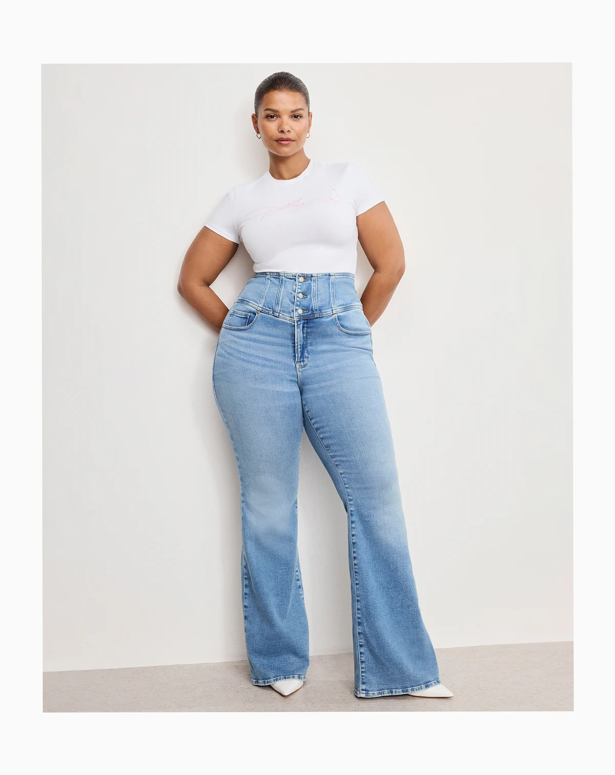 Women's Dolly Joleans Corset Flare Jeans, Regular & Plus Size