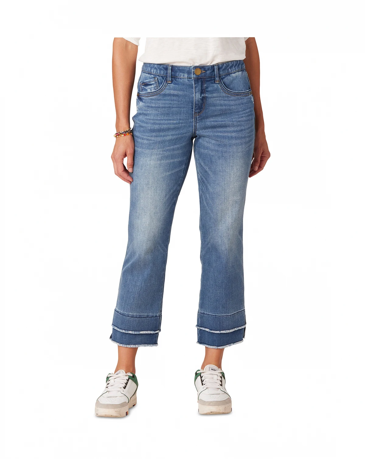 Petite Triple-Seam Cuff Kick-Flare Denim Jeans