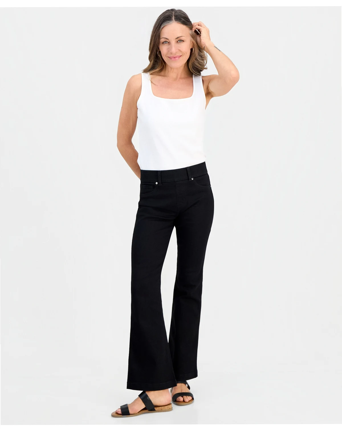 Petite Pull-On Shaping High-Rise Bootcut Jeans, Macy's Exclusive